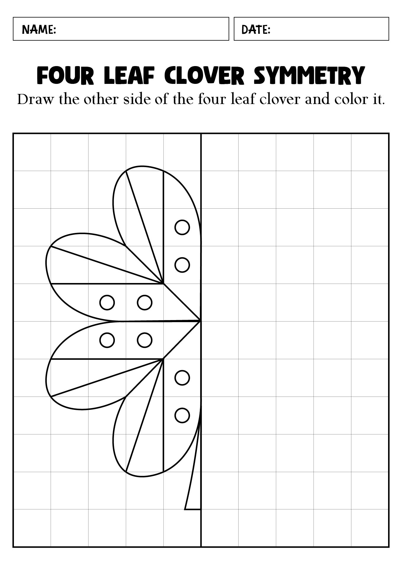 Four-Leaf Clover Symmetry Practice Sheets