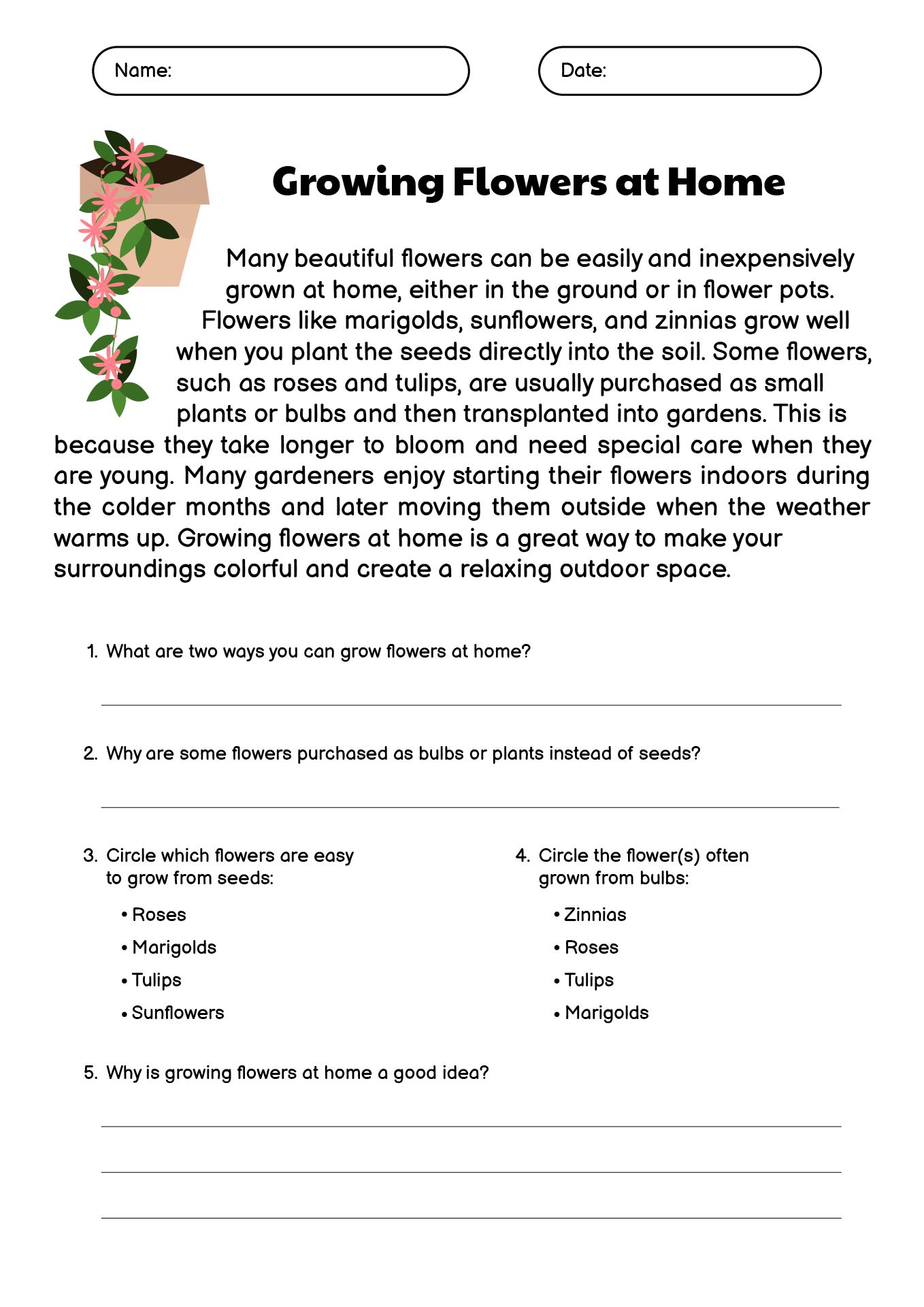 Fourth Grade Reading Practice Assignments