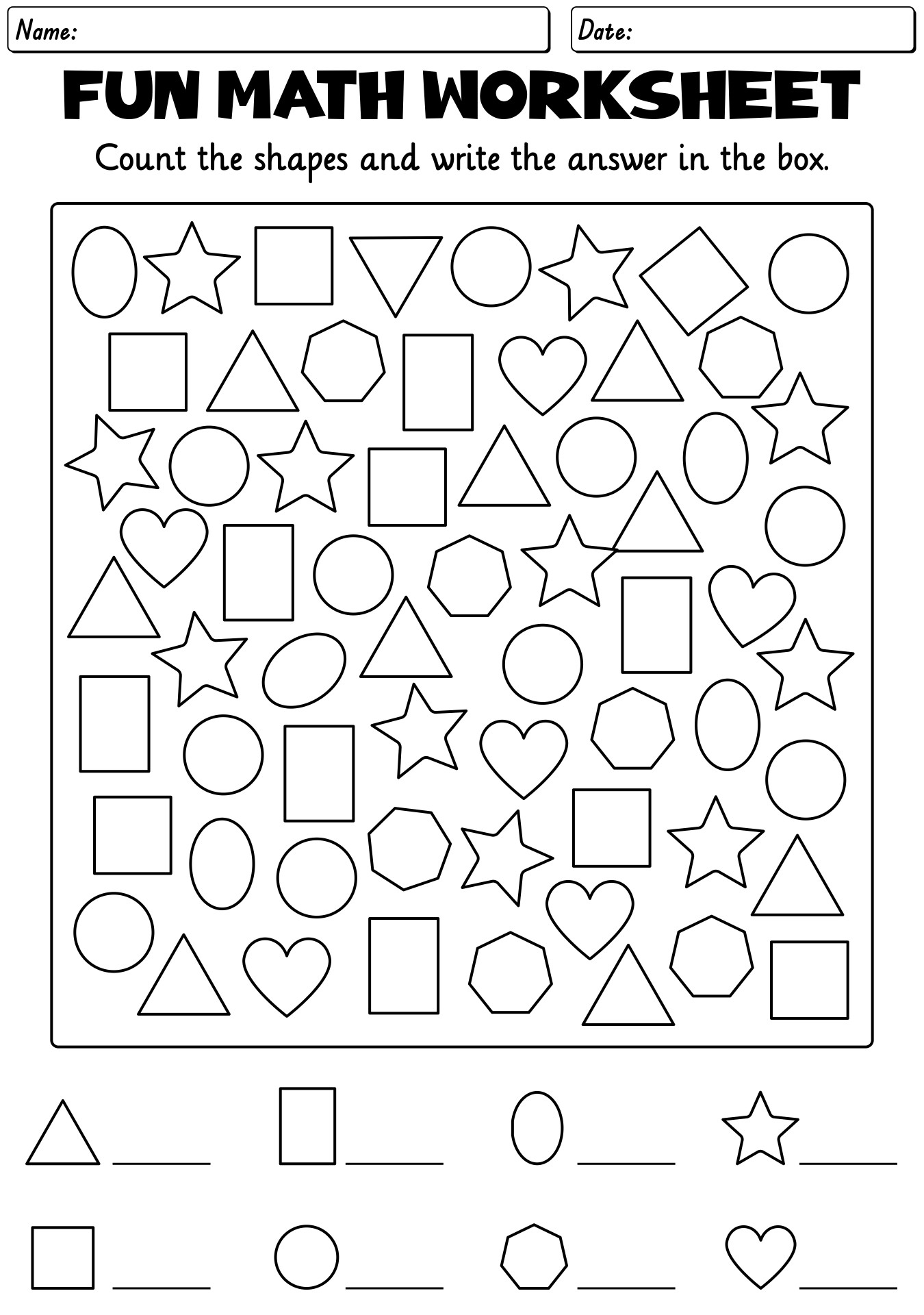 Fun Math Worksheets Printable For Kids