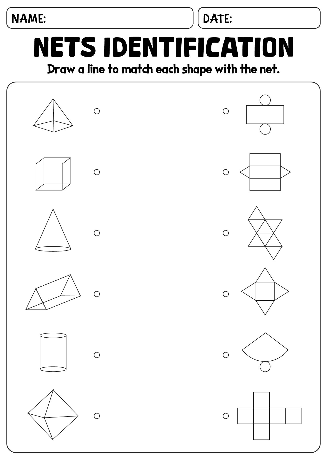 Geometry Nets Identification Worksheet