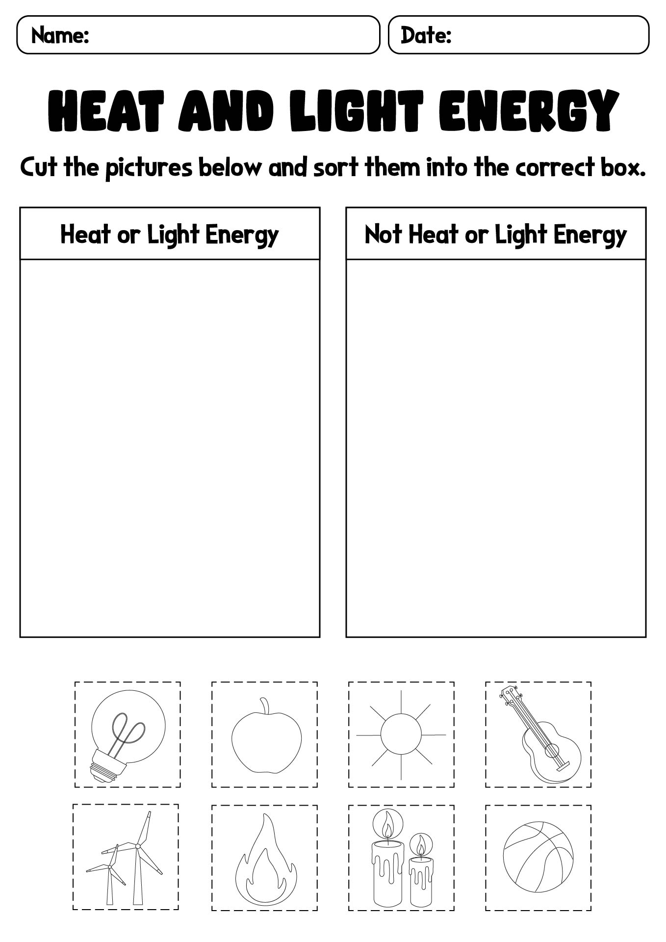 Heat and Light Energy Activities for Kids