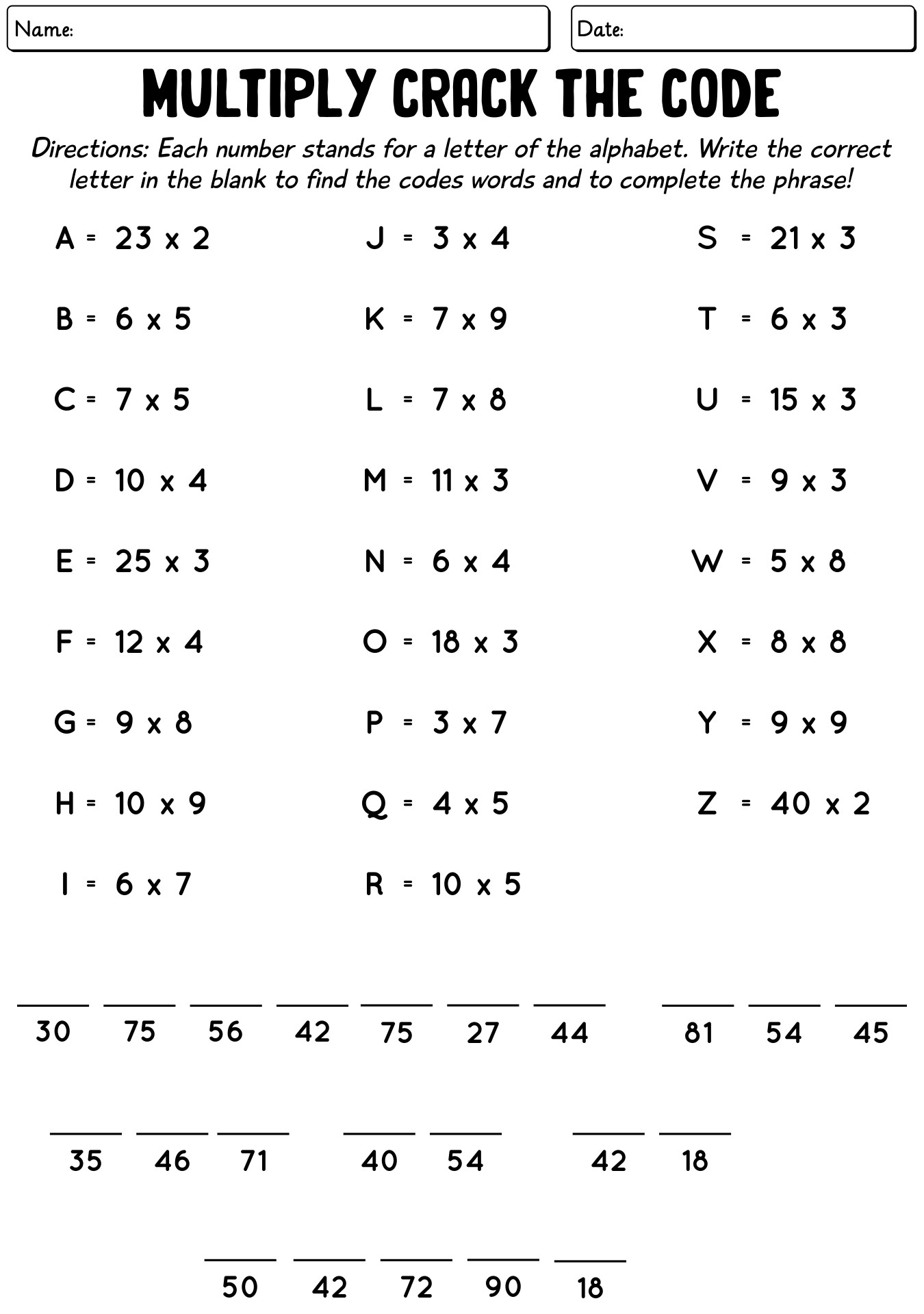 Hidden Message Math Problems For Young Learners