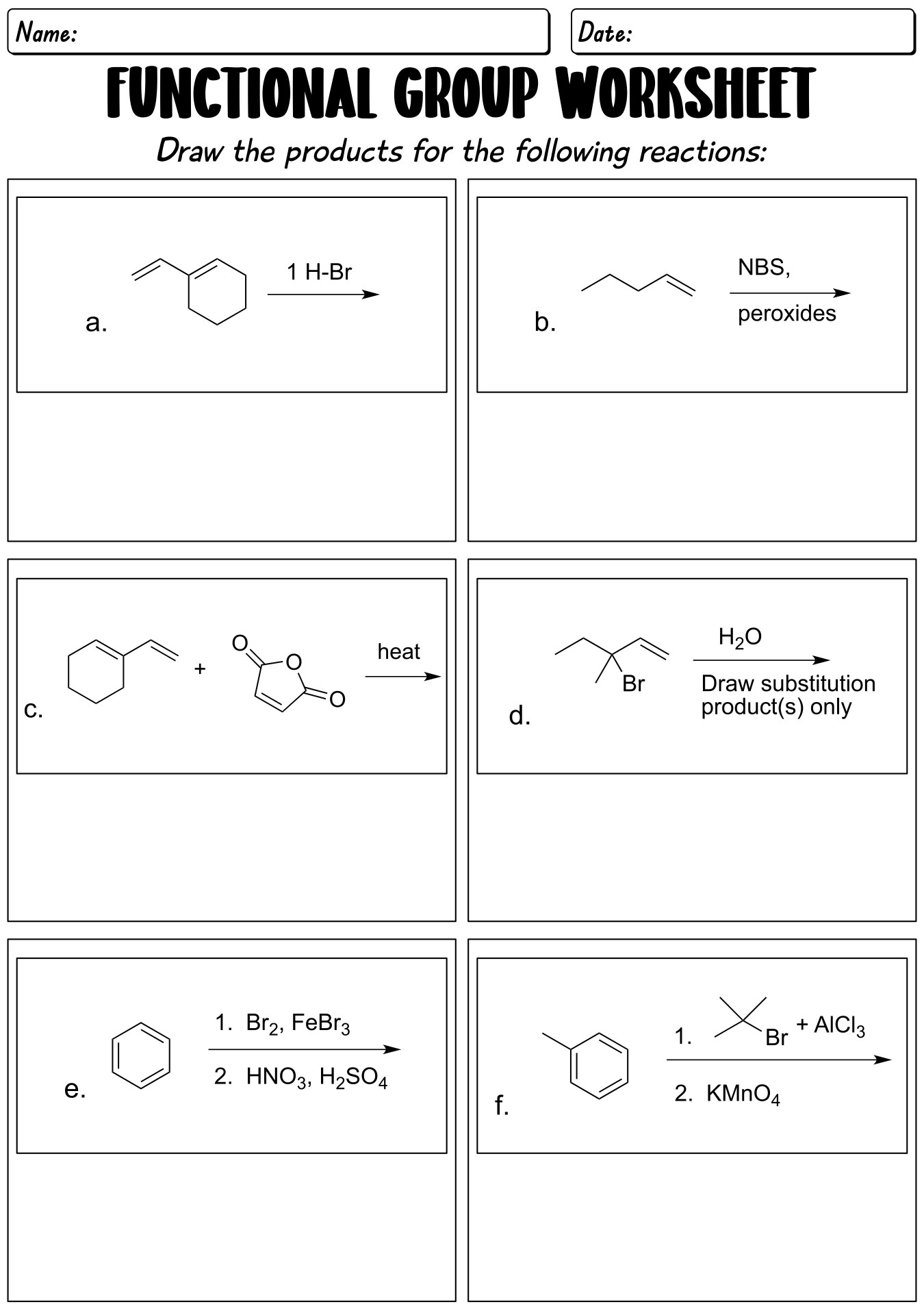 Identifying Functional Groups Practice