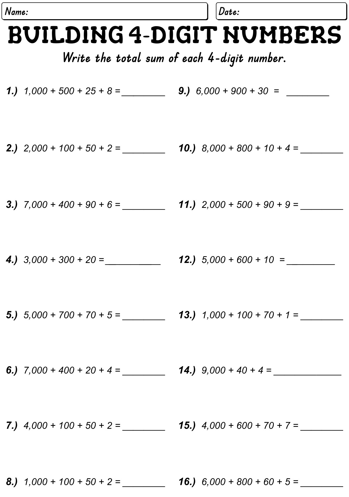 Middle School Math Worksheets Printable