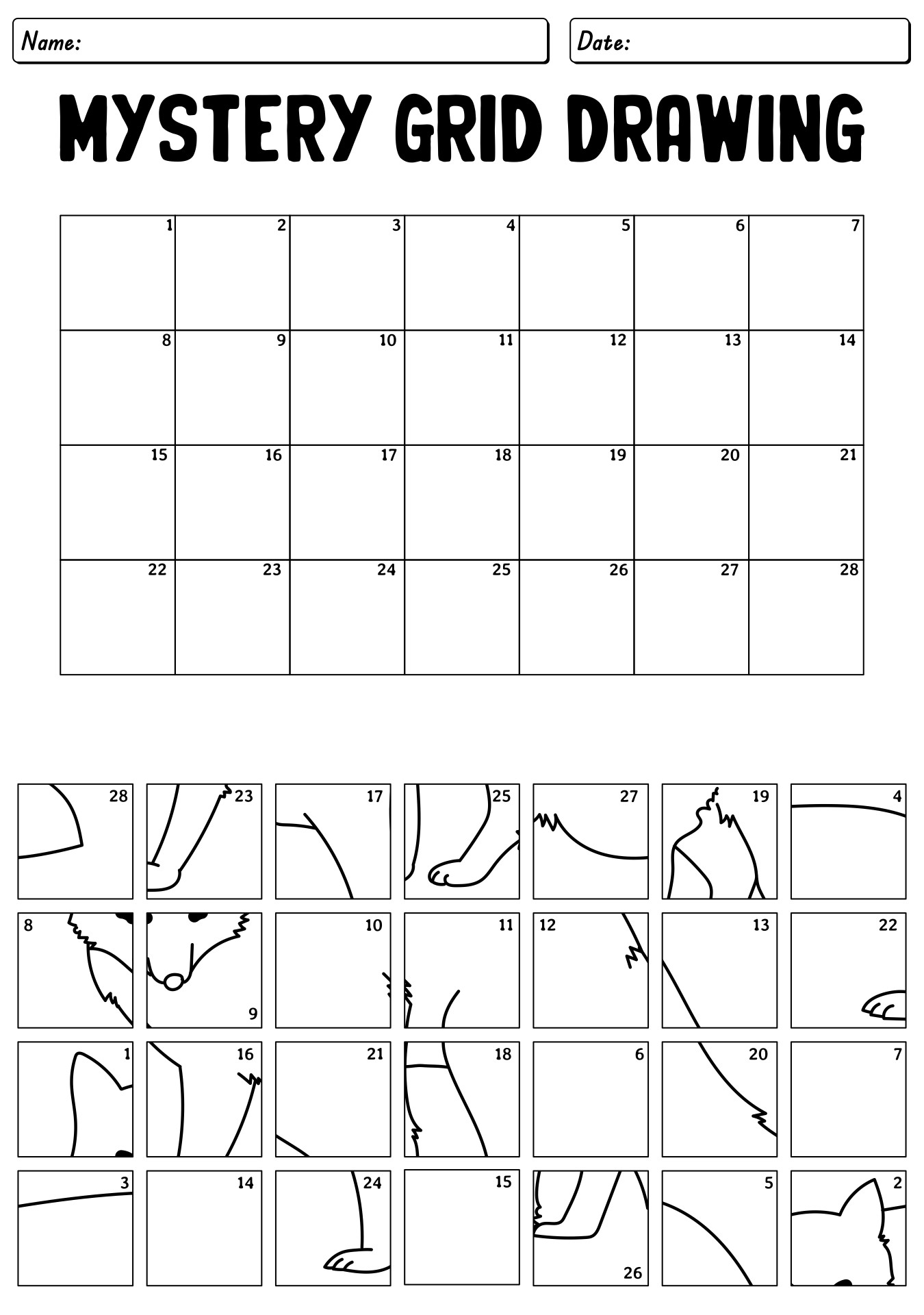 Mystery Grid Drawing Exercises