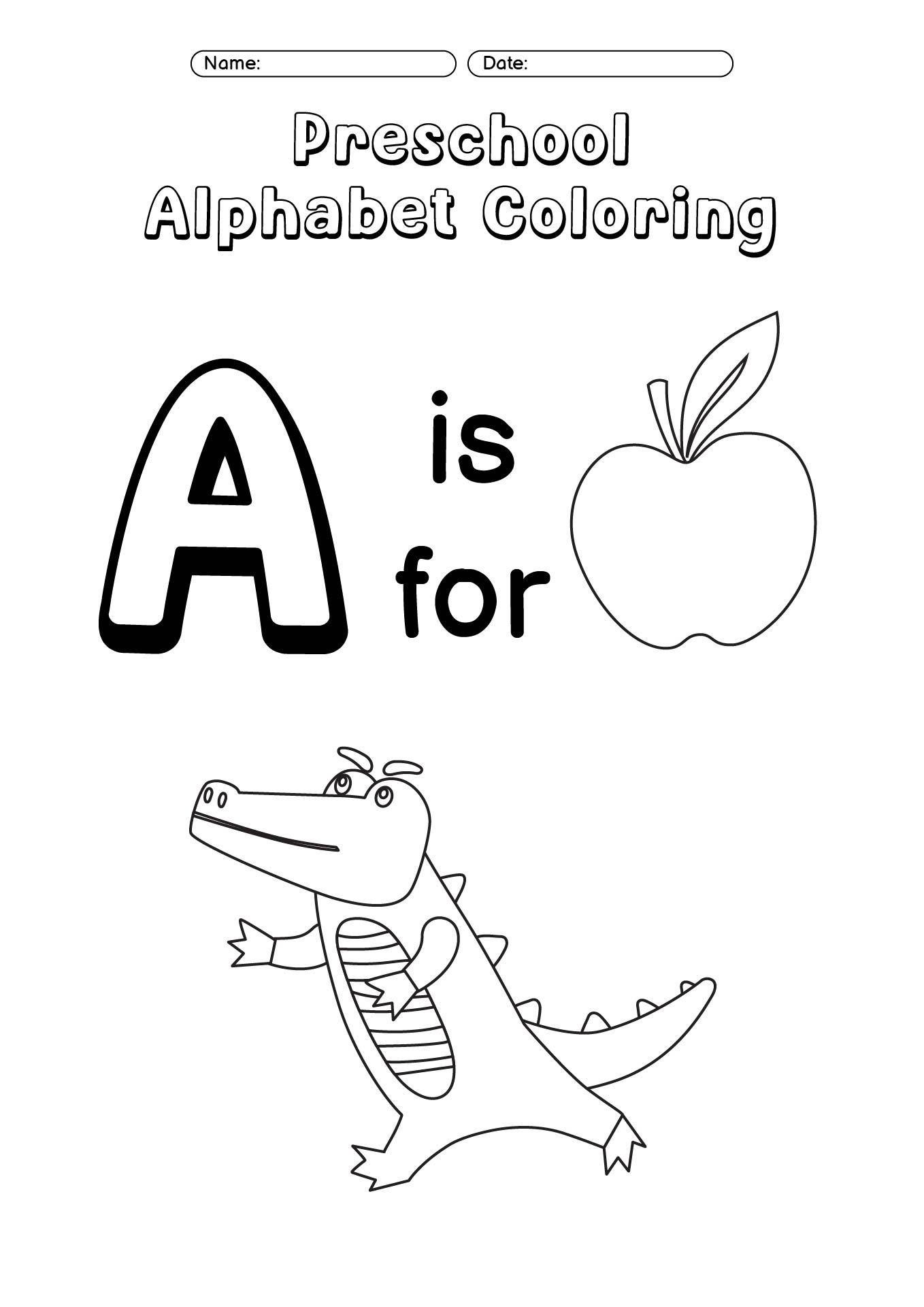 Preschool Alphabet Coloring Activities