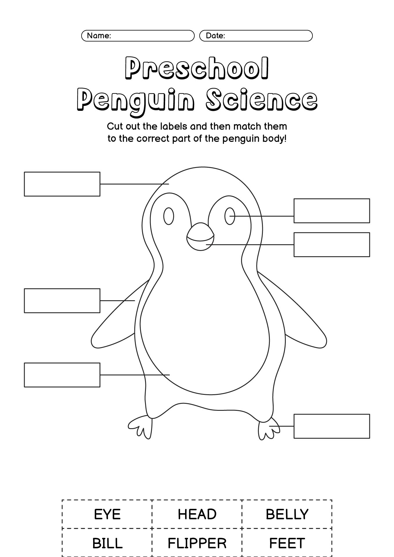 Preschool Penguin Science Worksheets