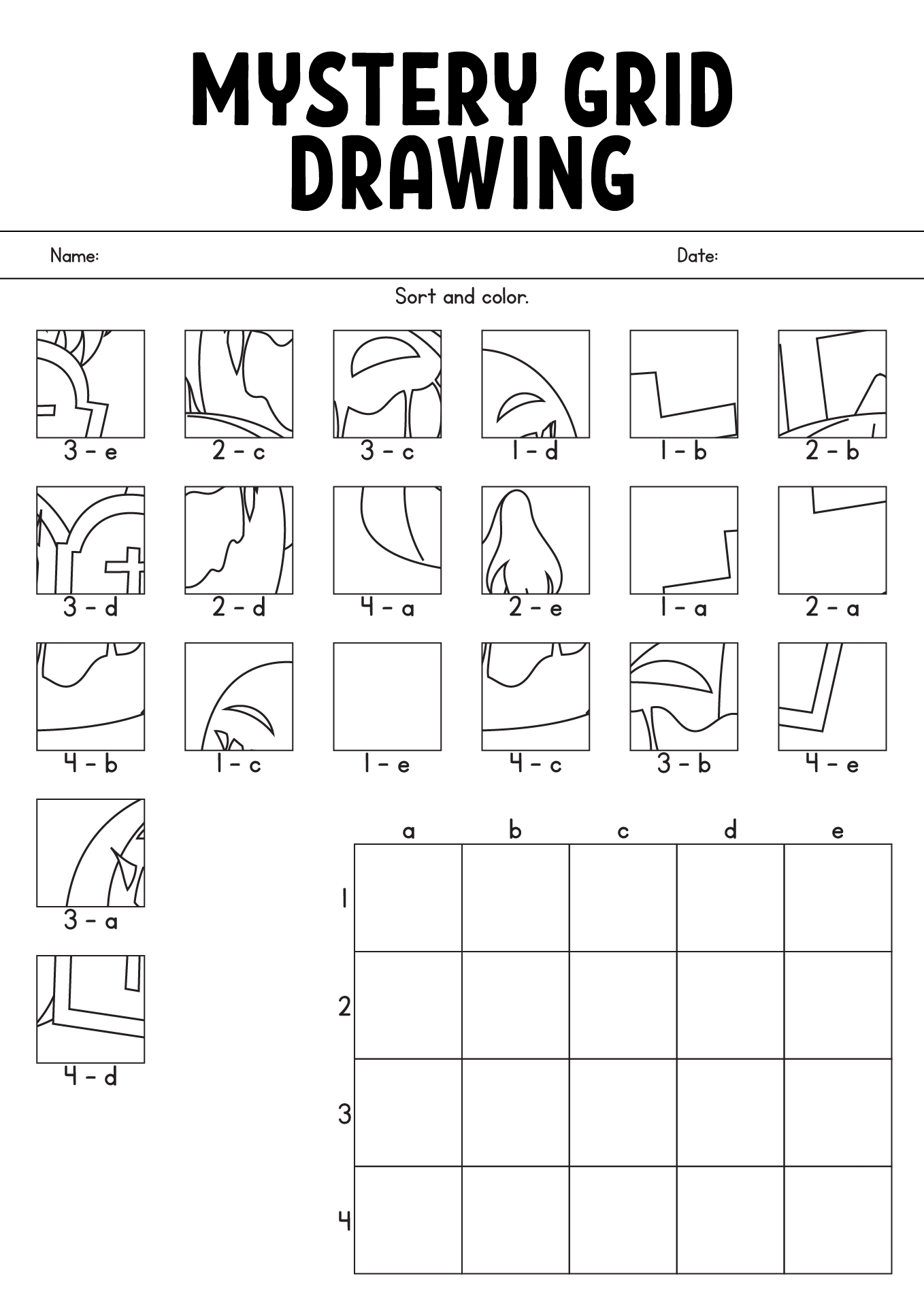 Printable Mystery Grid Drawing Activities