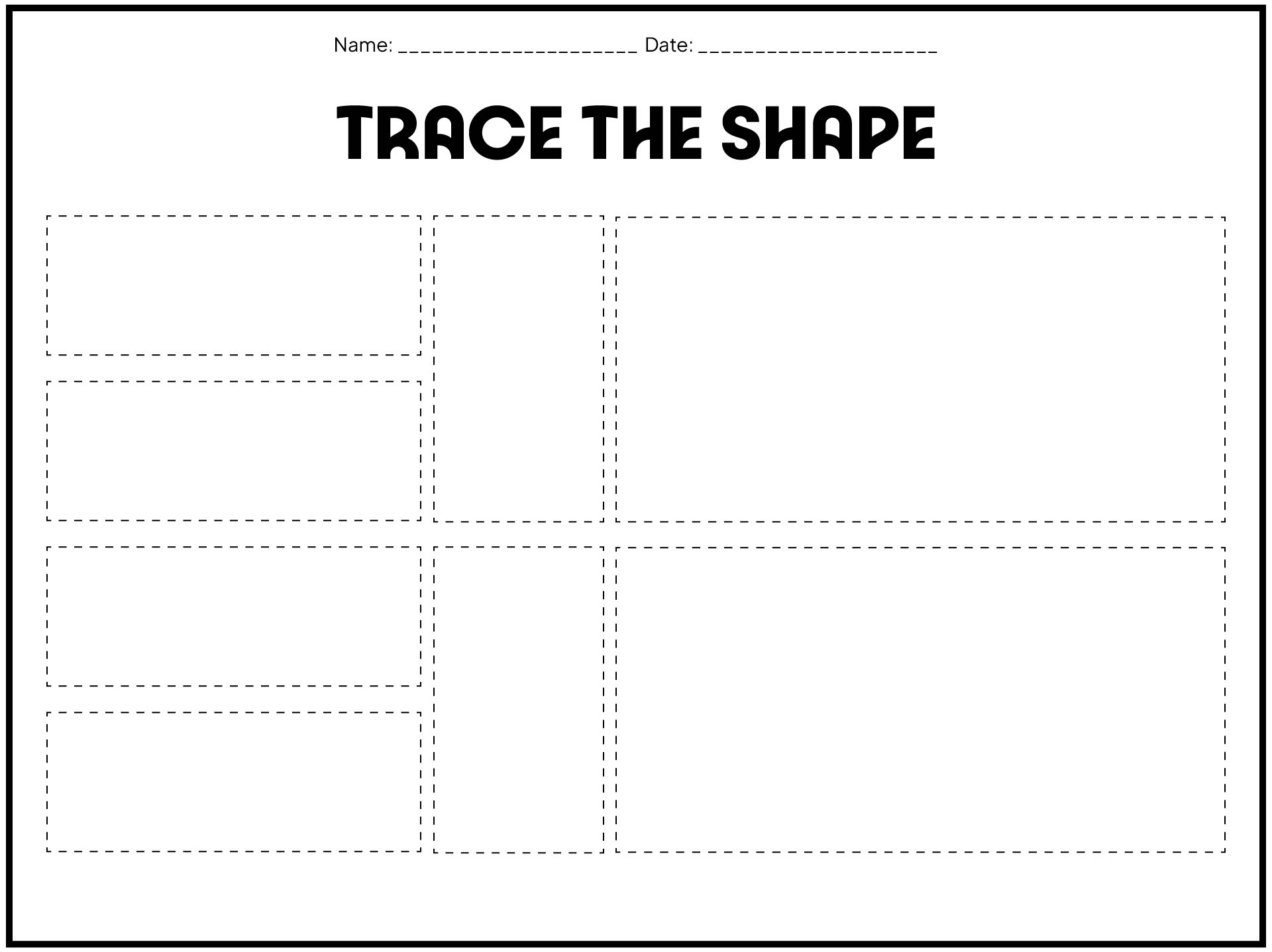 Rectangle tracing activities for kindergarten students