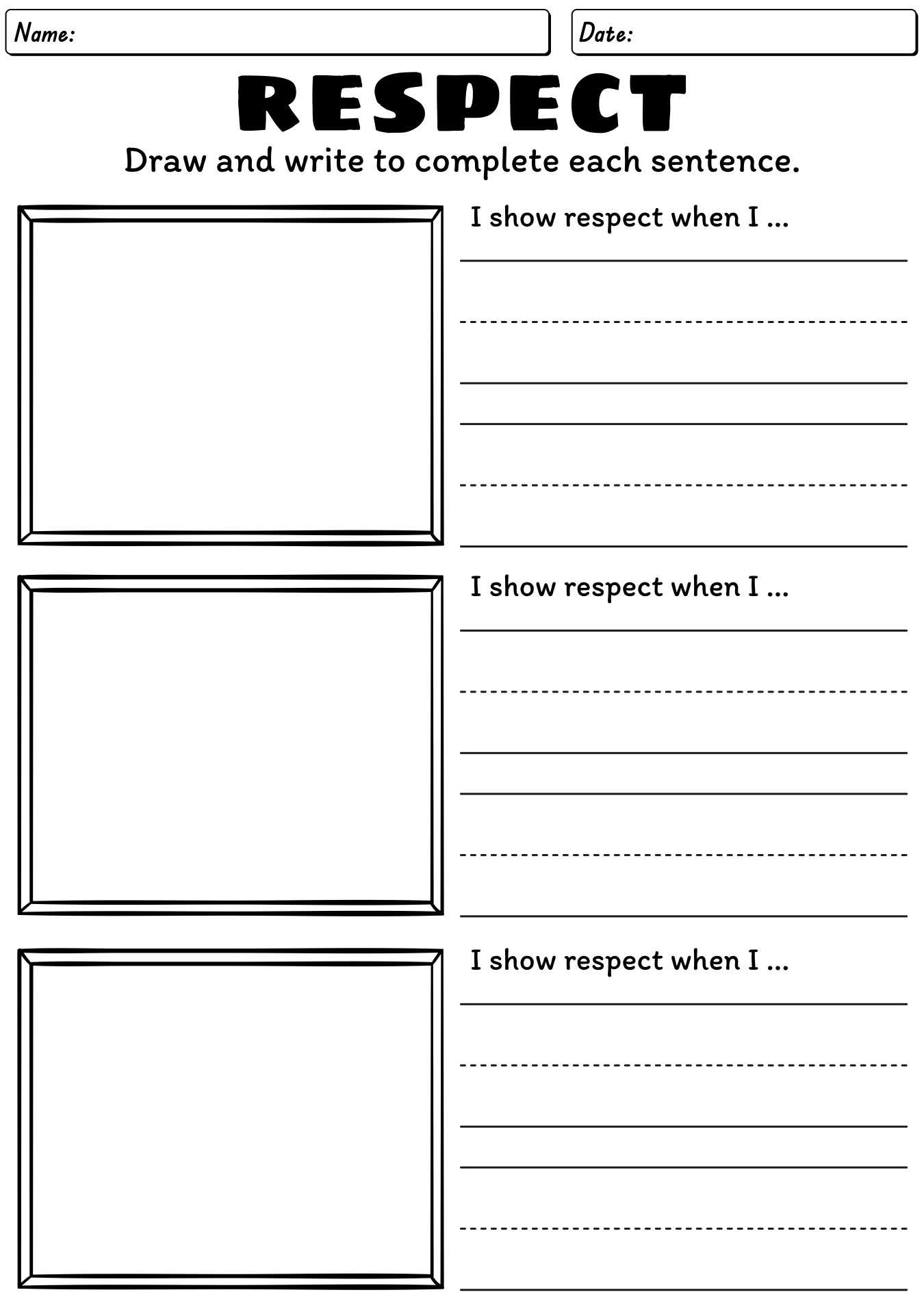 Teen Respect And Responsibility Worksheets