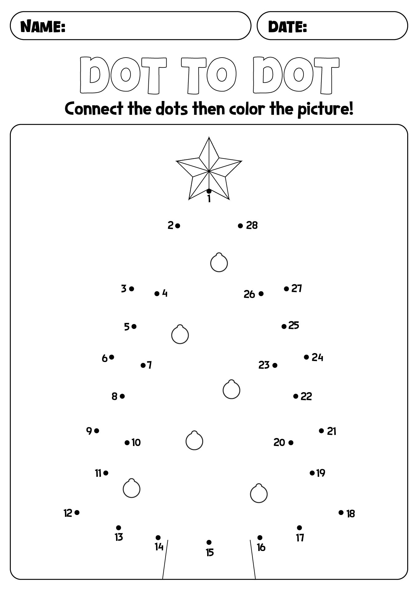 Themed Holiday Dot to Dot Activity Sheets