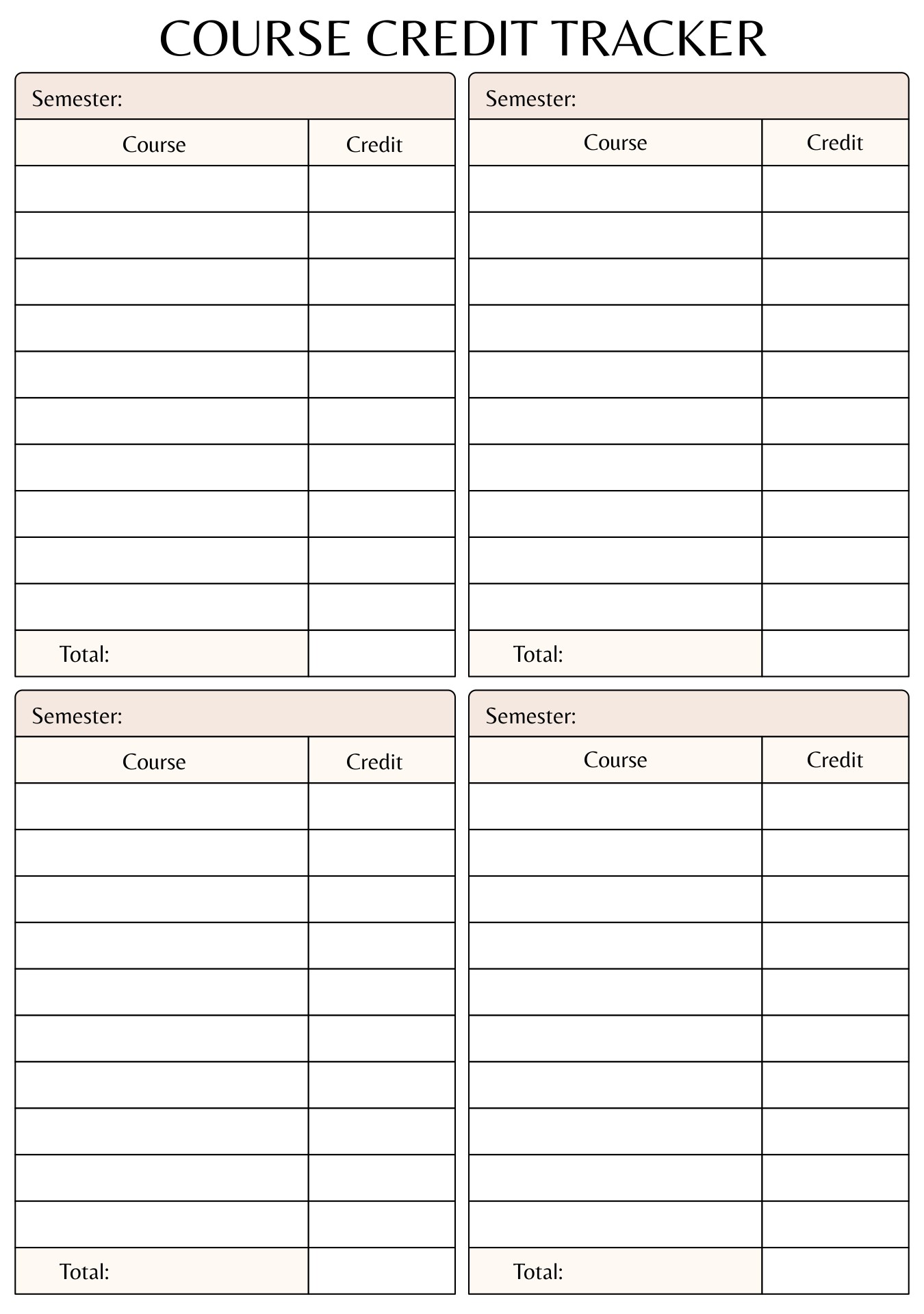 University Degree Plan Template