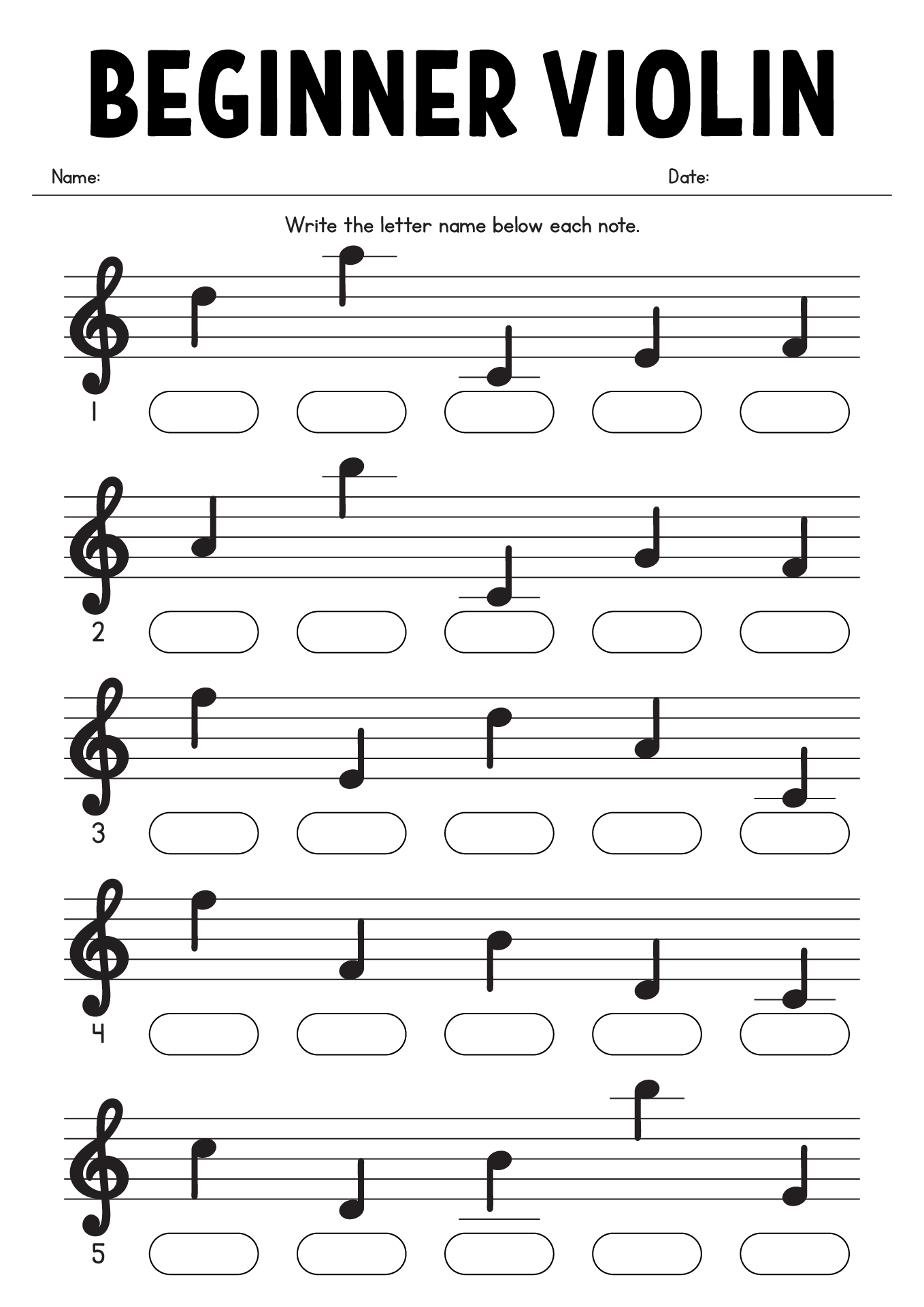 Violin Sheet Music Reading Exercises