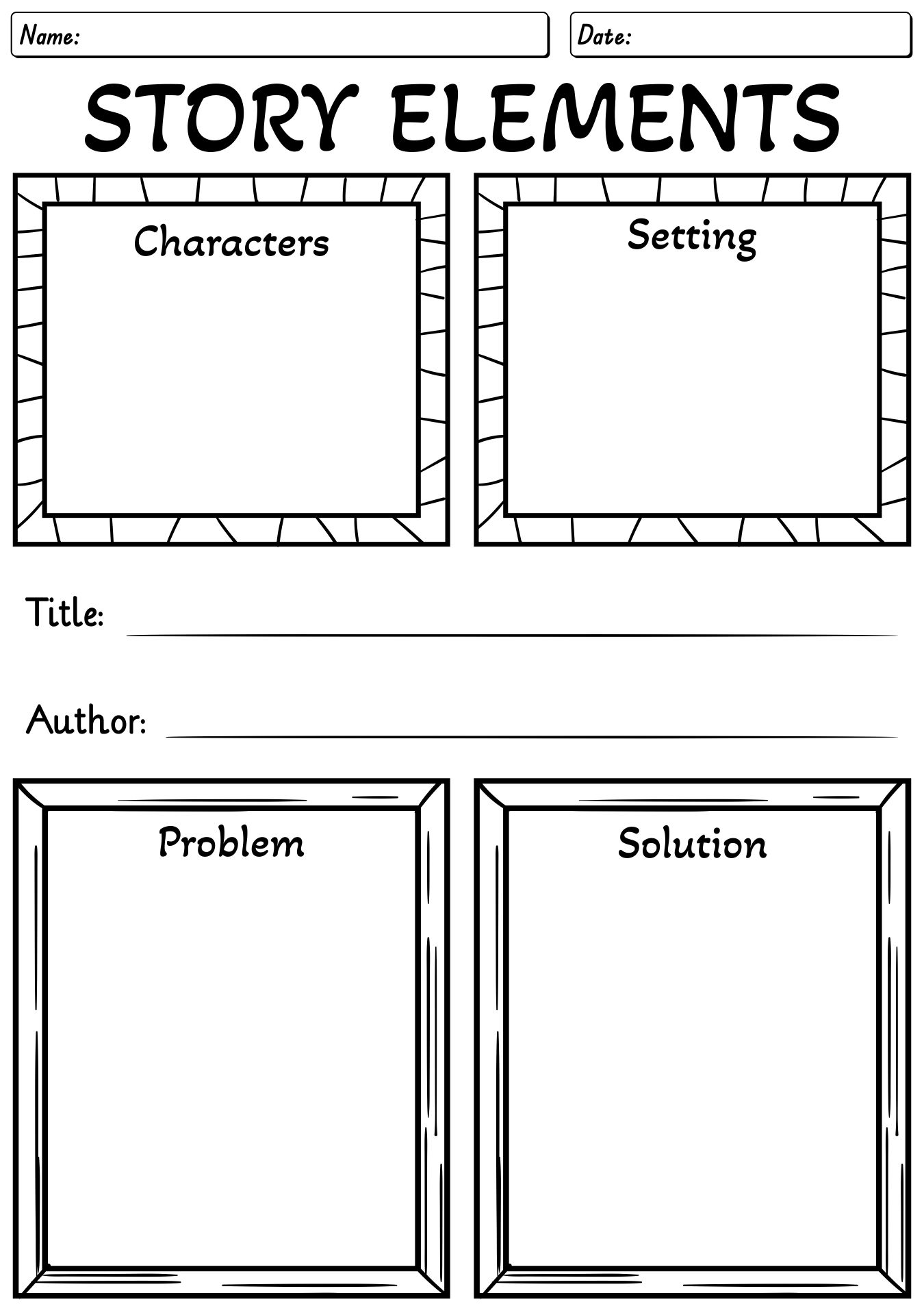 Book Elements Activity for Fourth Graders