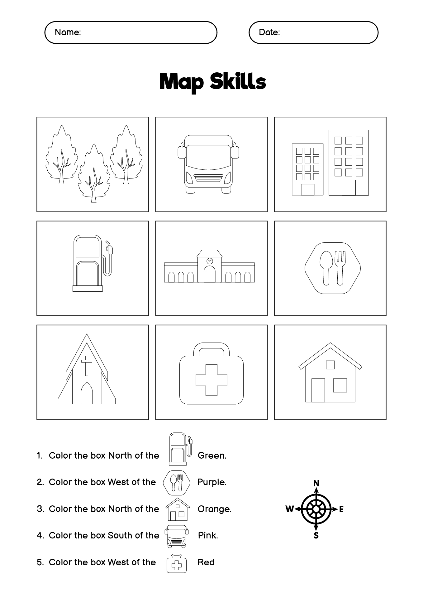 Printable Map Skills Worksheet