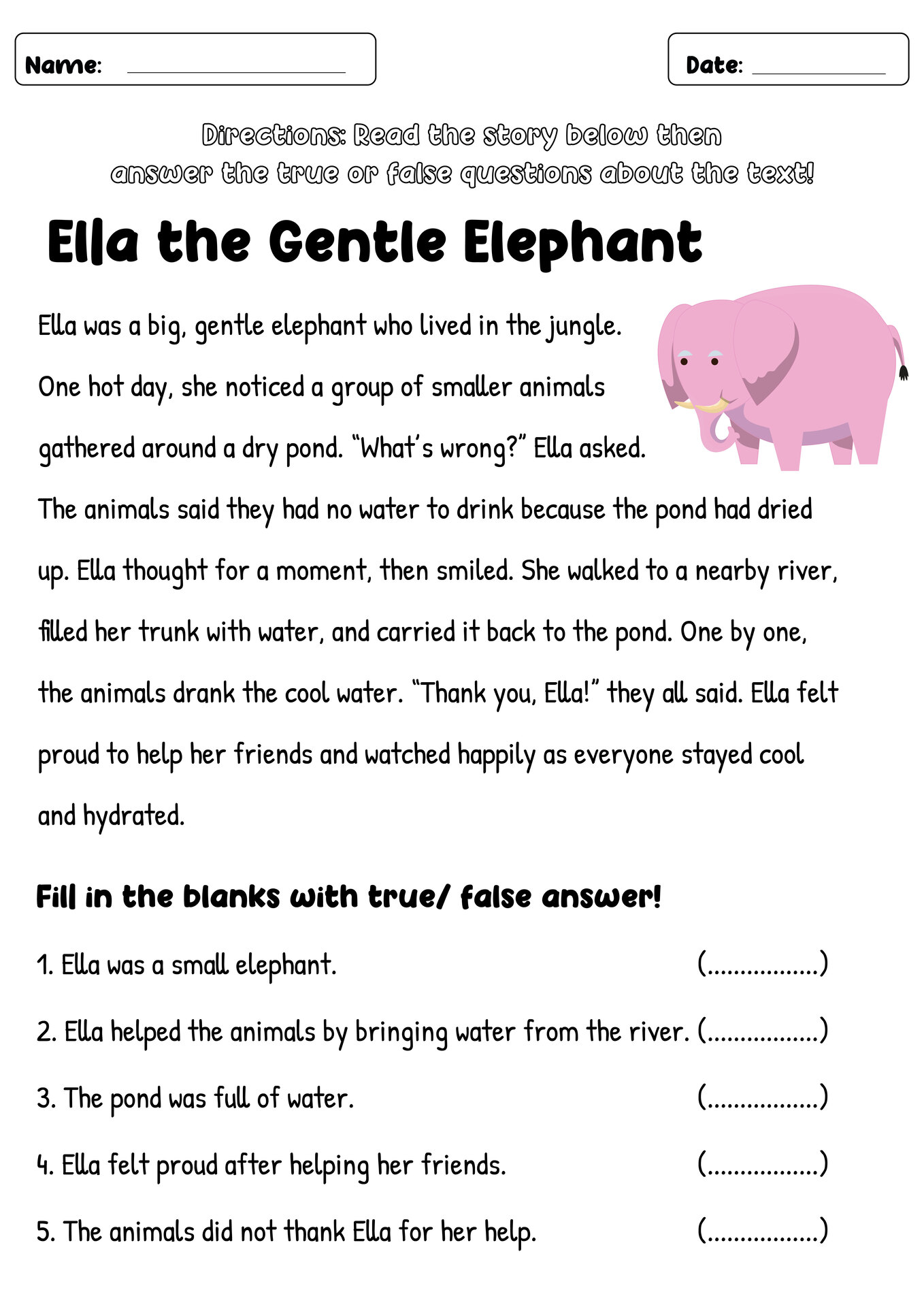 3rd Grade Reading and Understanding Worksheets