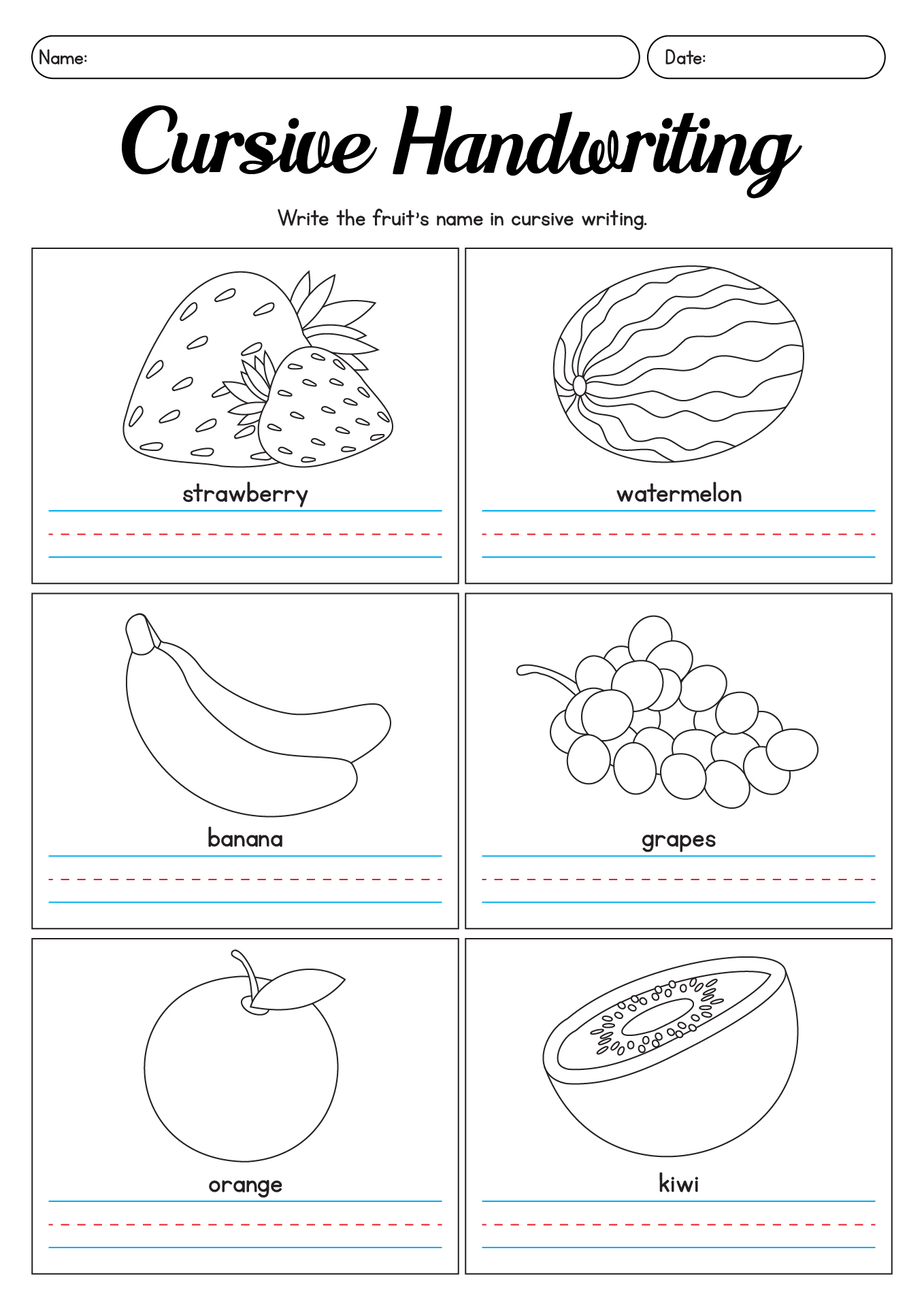 Cursive Handwriting Workbook for 2nd Graders