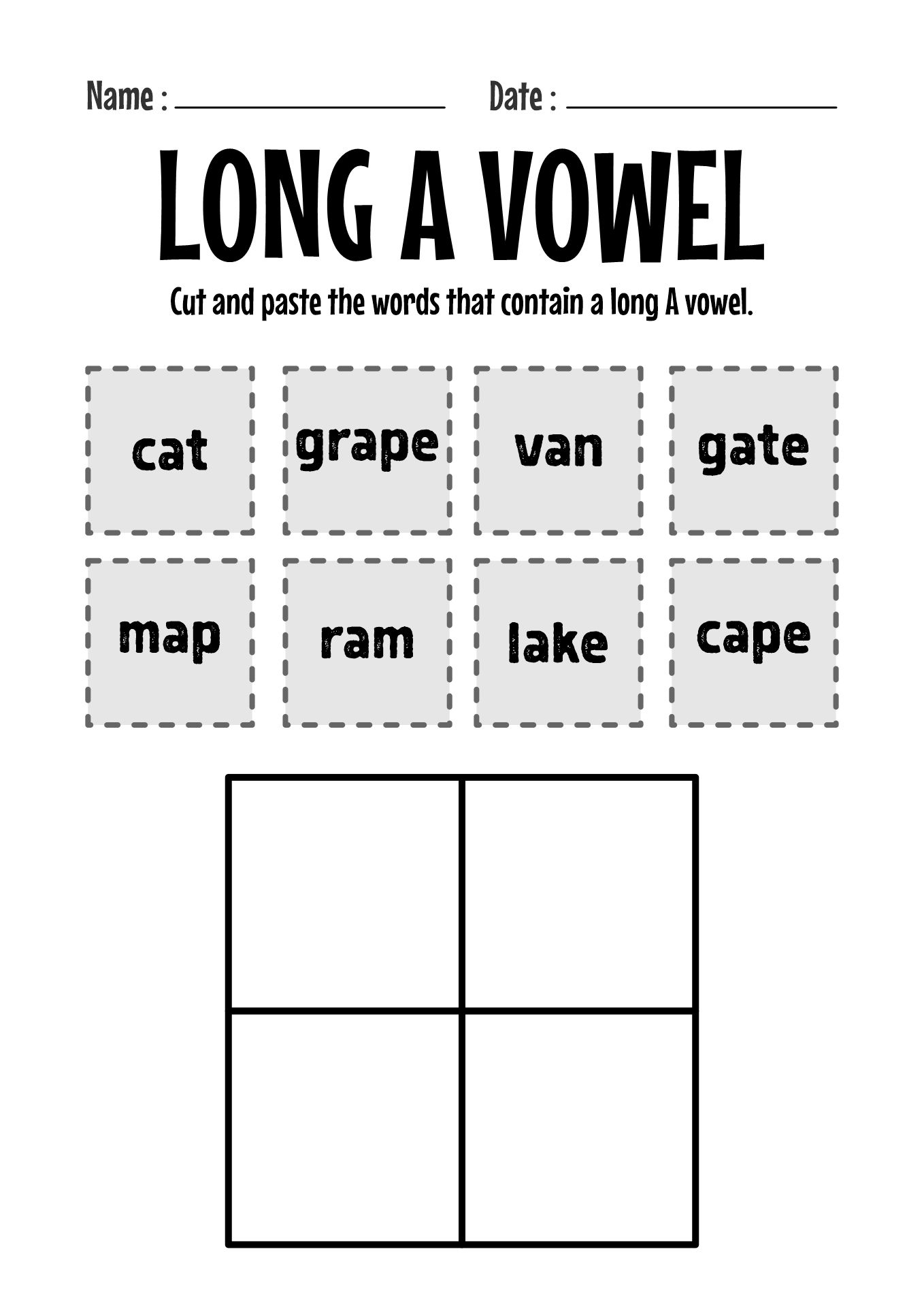 Long Vowel Worksheets Silent e