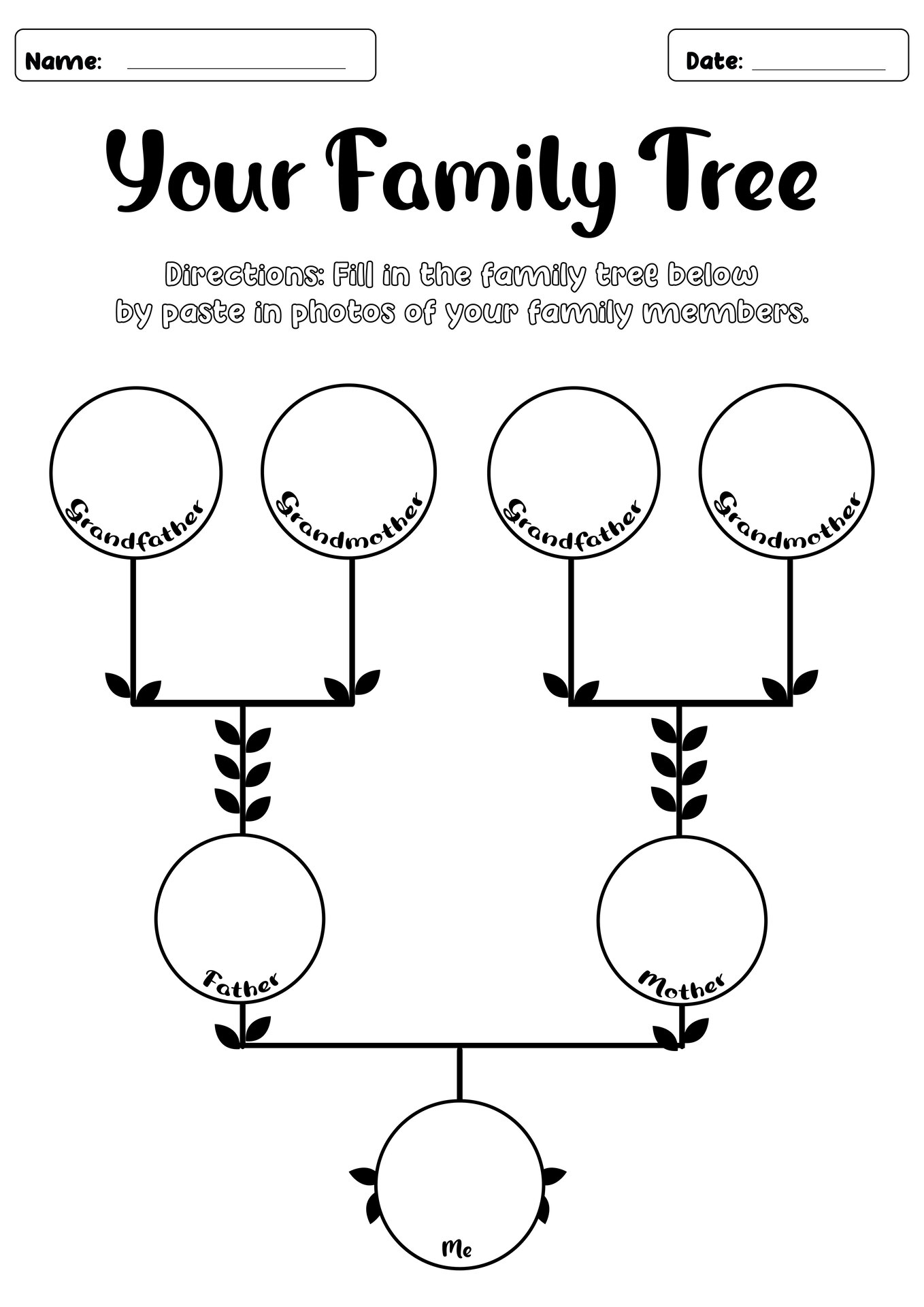 My Family Tree Exploration Worksheet Printable