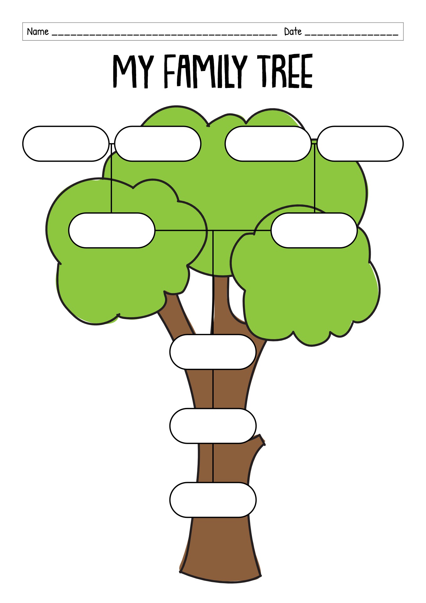 My Family Tree Learning Sheet Printable