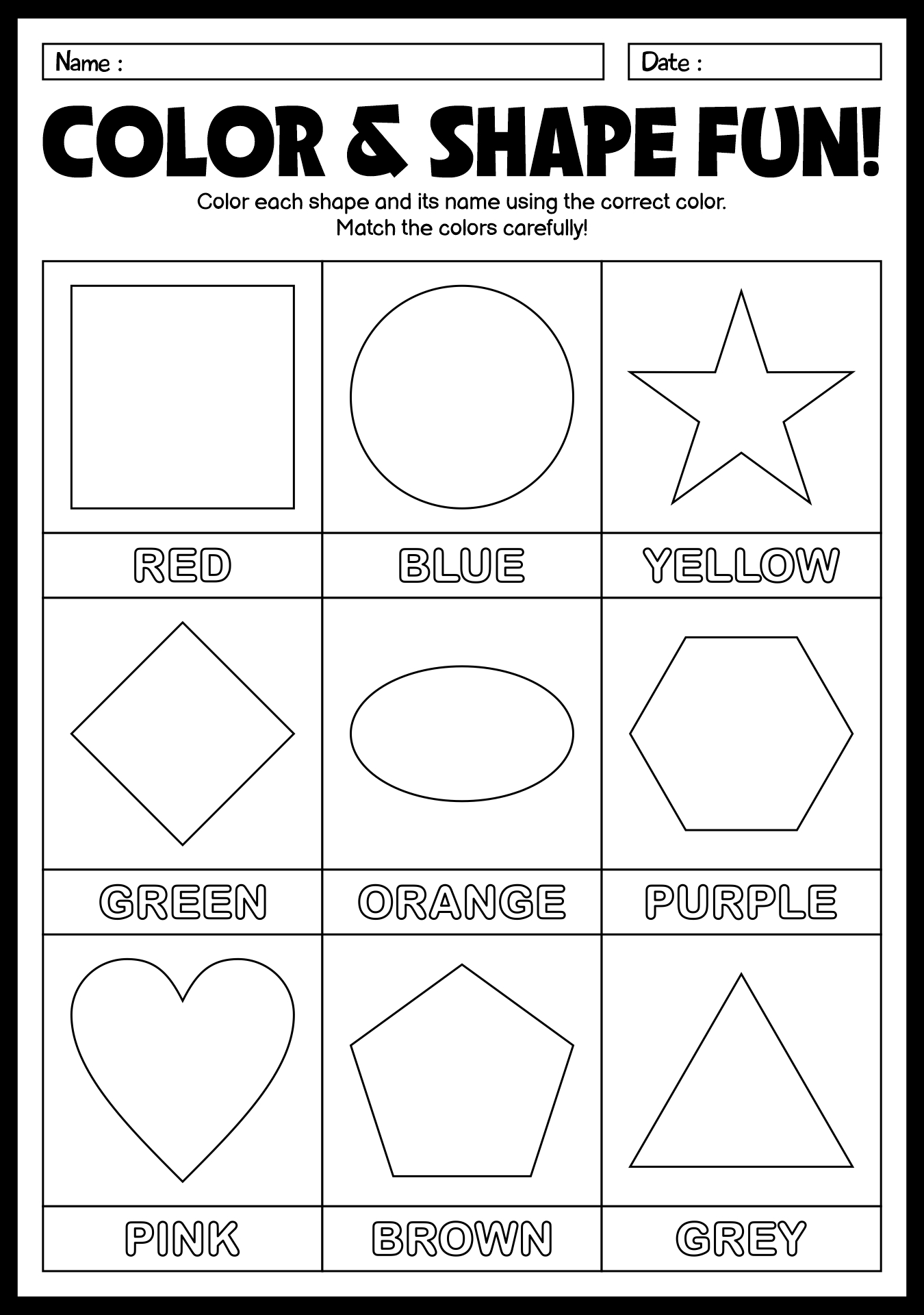 1st Grade Color Identification Worksheet