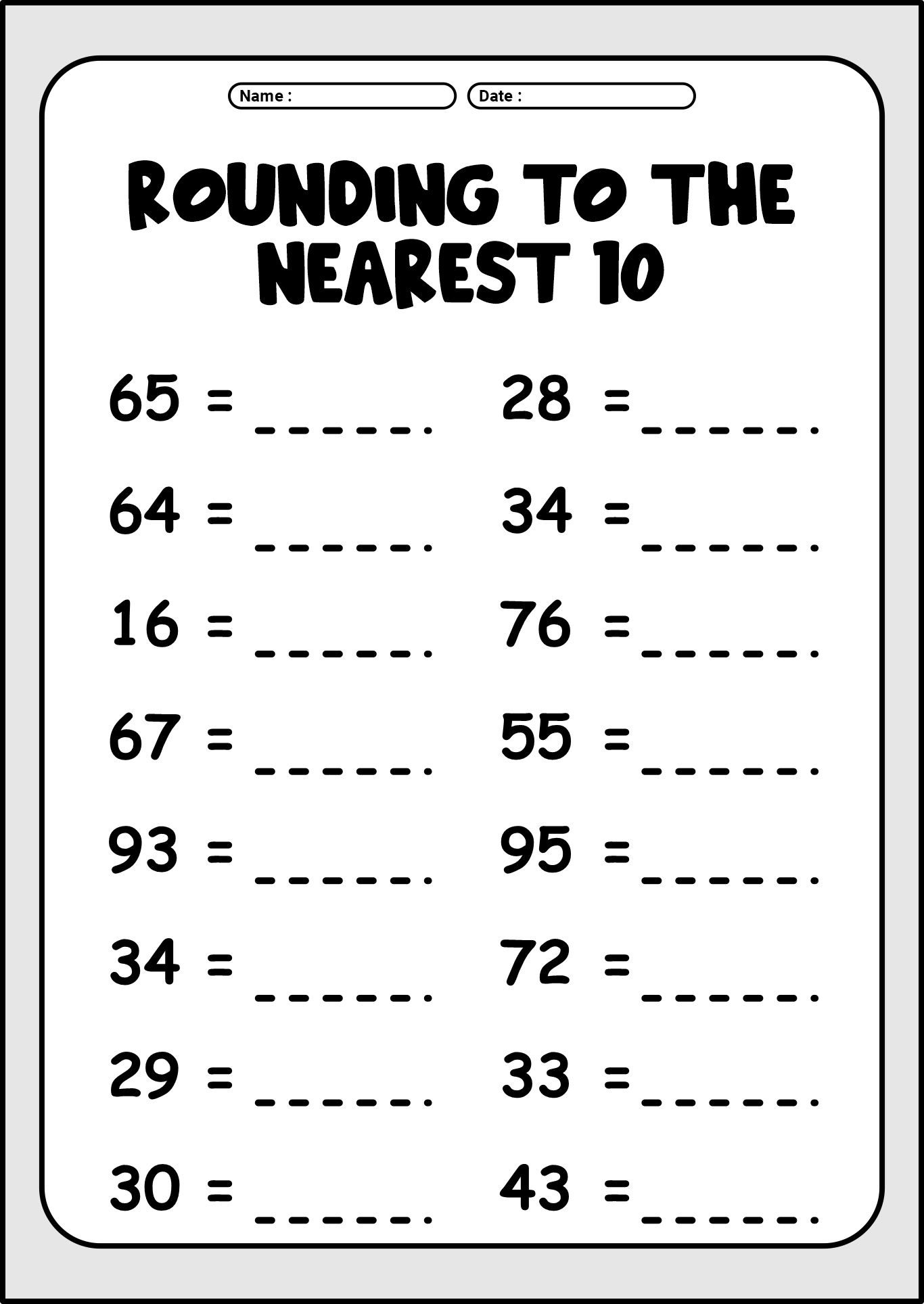 3rd Grade Math Practice Sheets