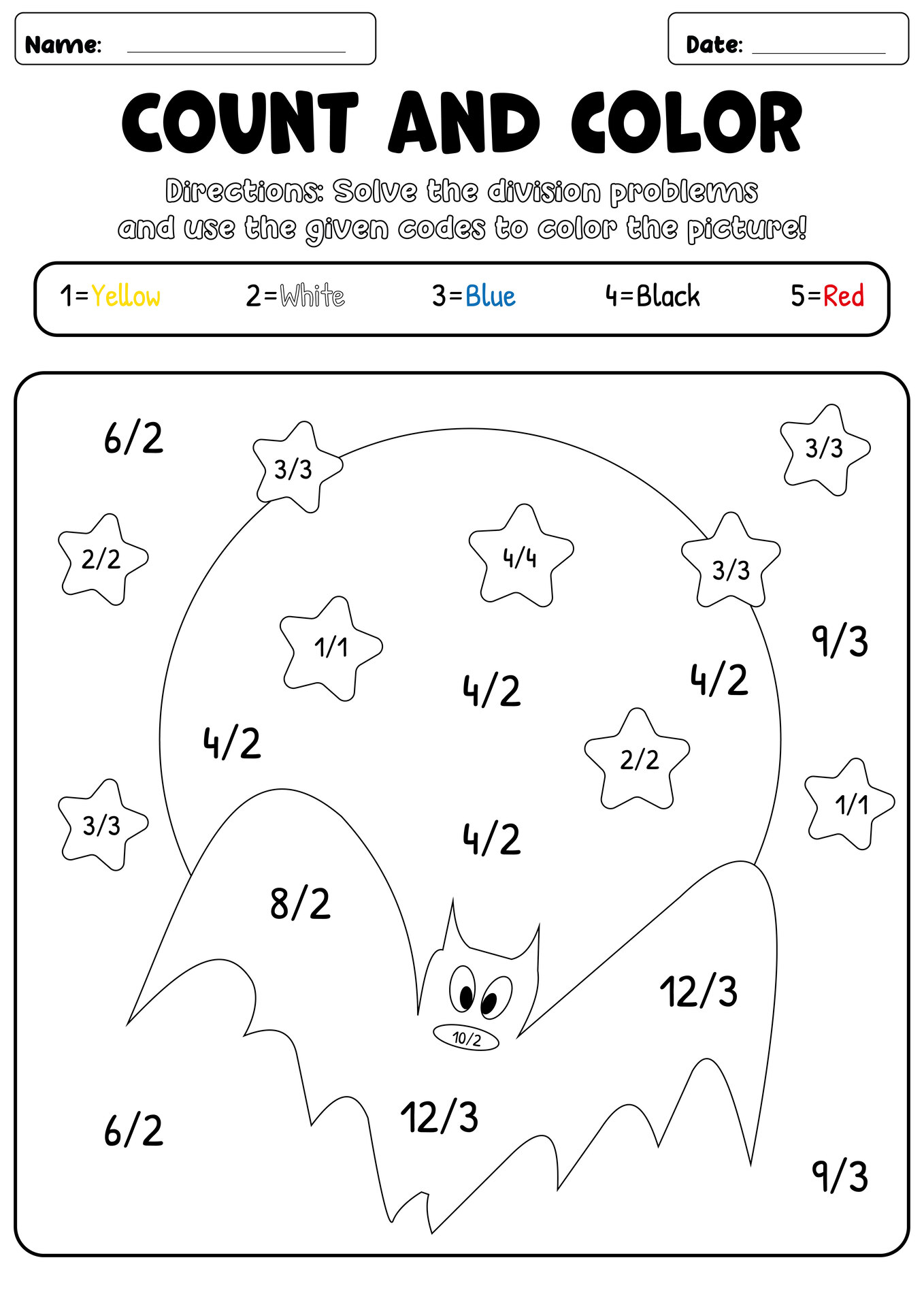 7th Grade Math Division Coloring Sheets