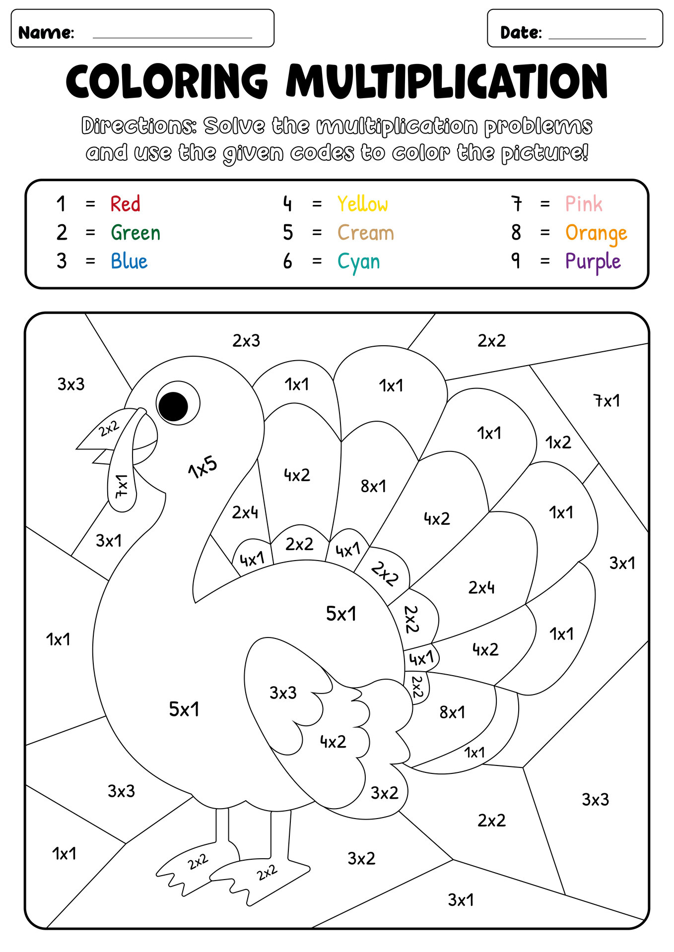 7th Grade Math Multiplication Coloring Worksheets