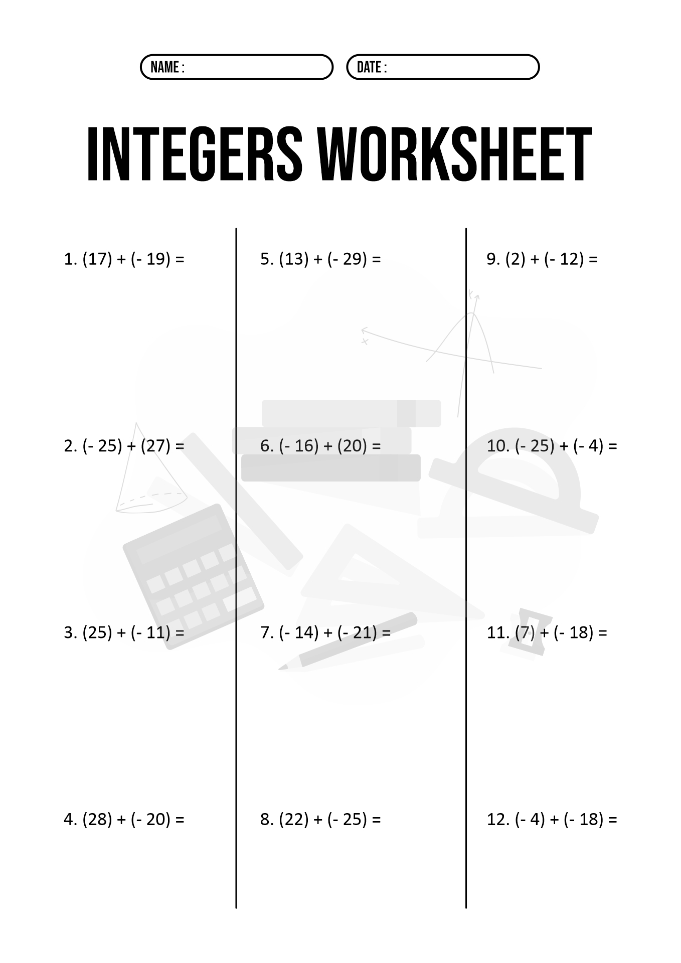 8th Grade Math Practice Worksheets for Homeschool