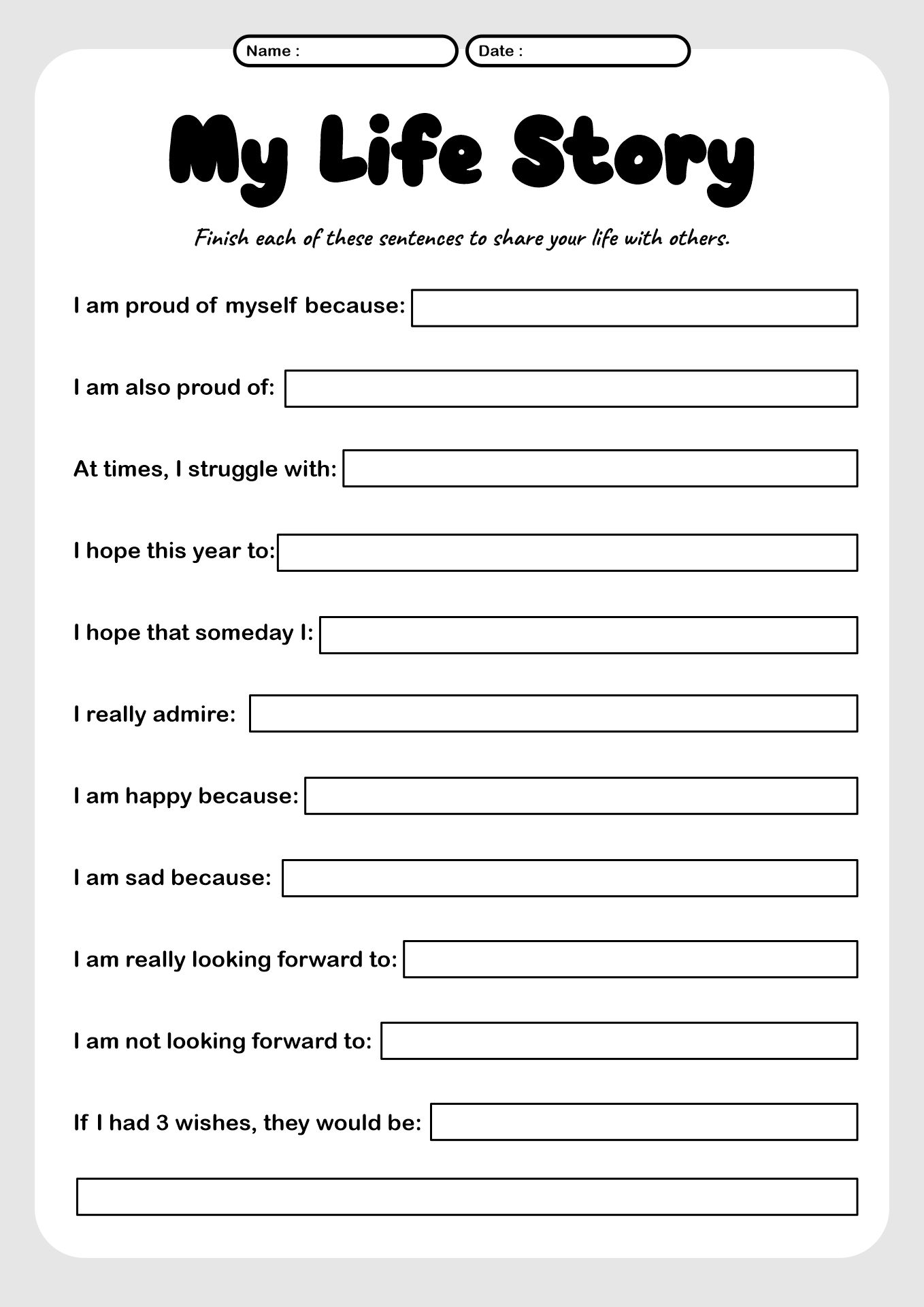 Child Self-Esteem Therapy Worksheets