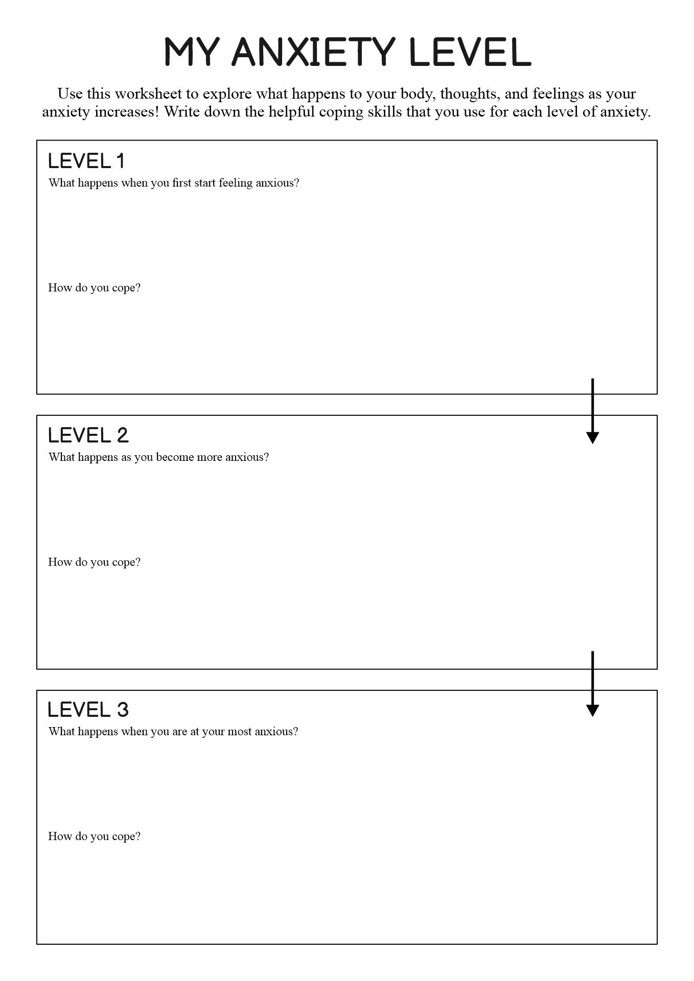 Exploring Social Anxiety Worksheet