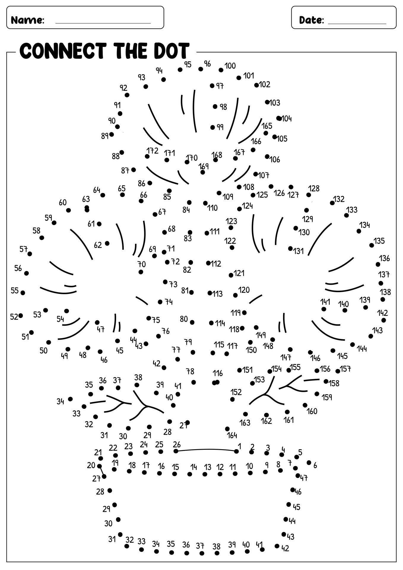 Flowers Hard Dot to Dot Worksheets