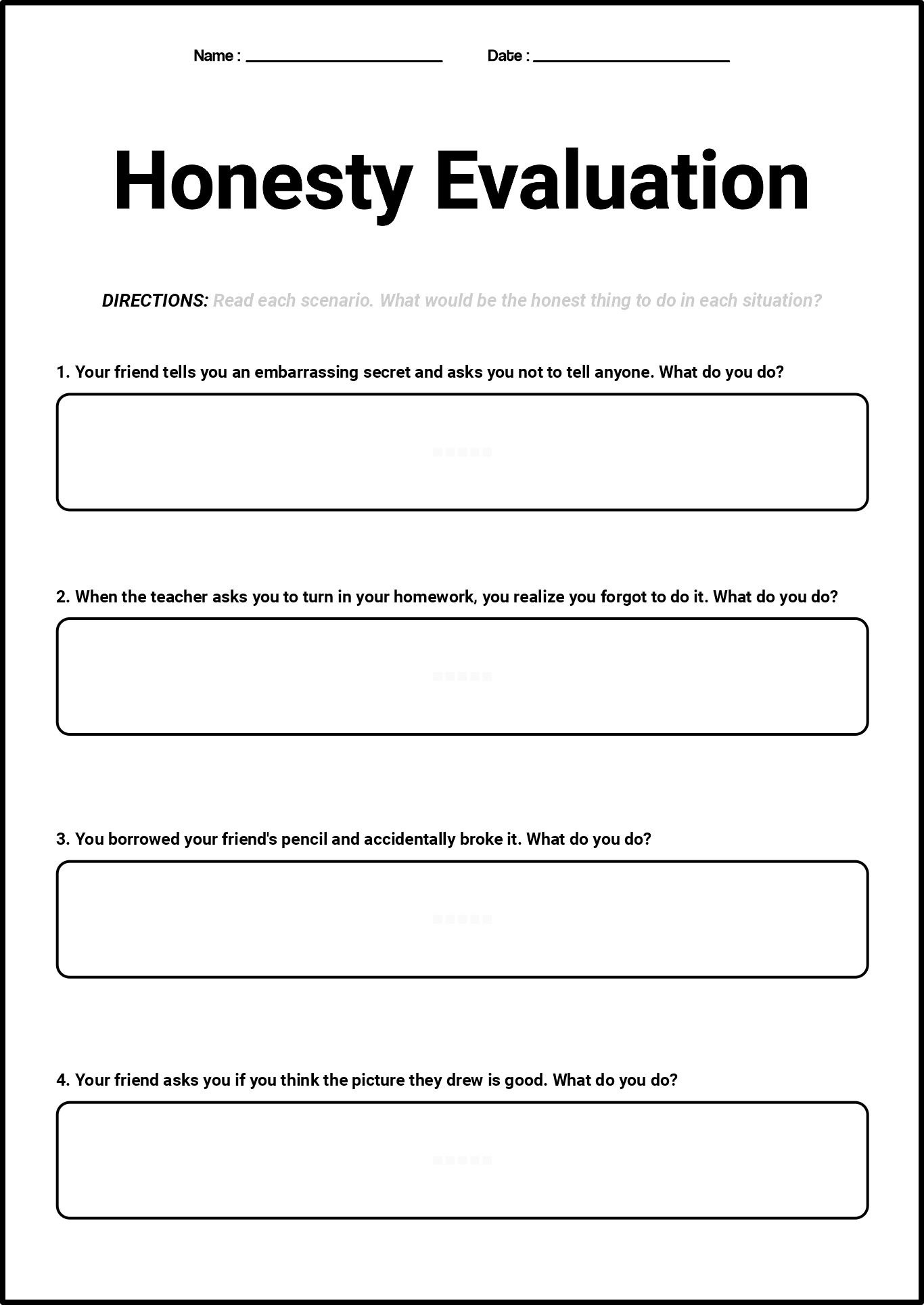 Honesty Evaluation Tool for Rehab Patients