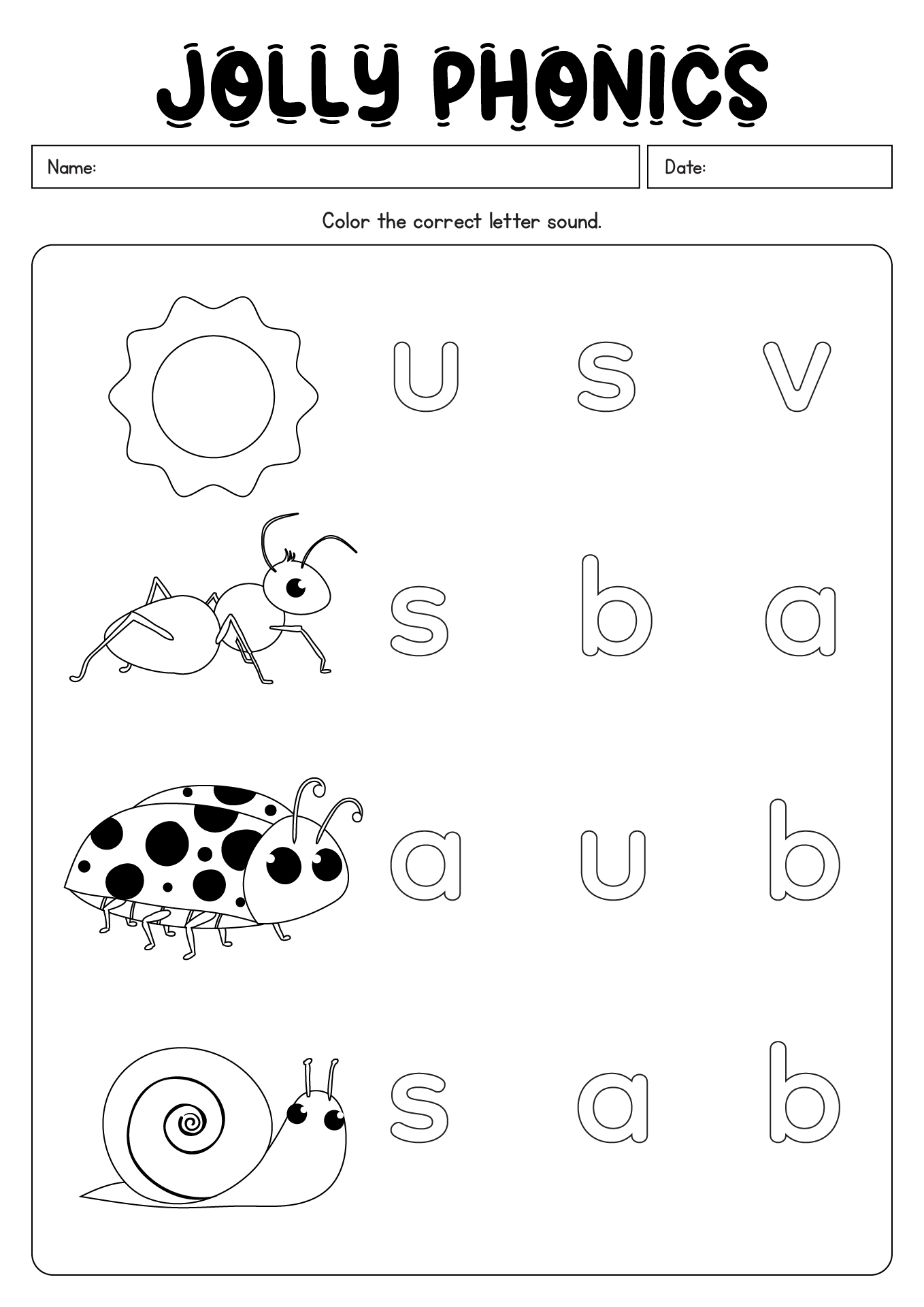 Jolly Phonics Alphabet Worksheets