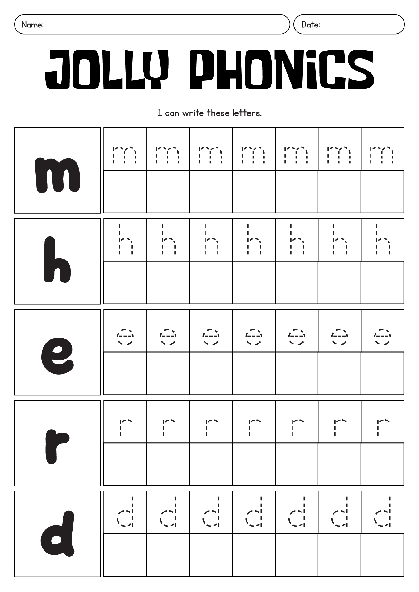 Jolly Phonics Letter Formation Practice