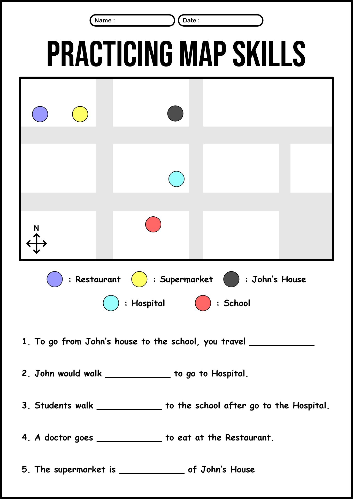 Map Key Skills Practice Worksheets