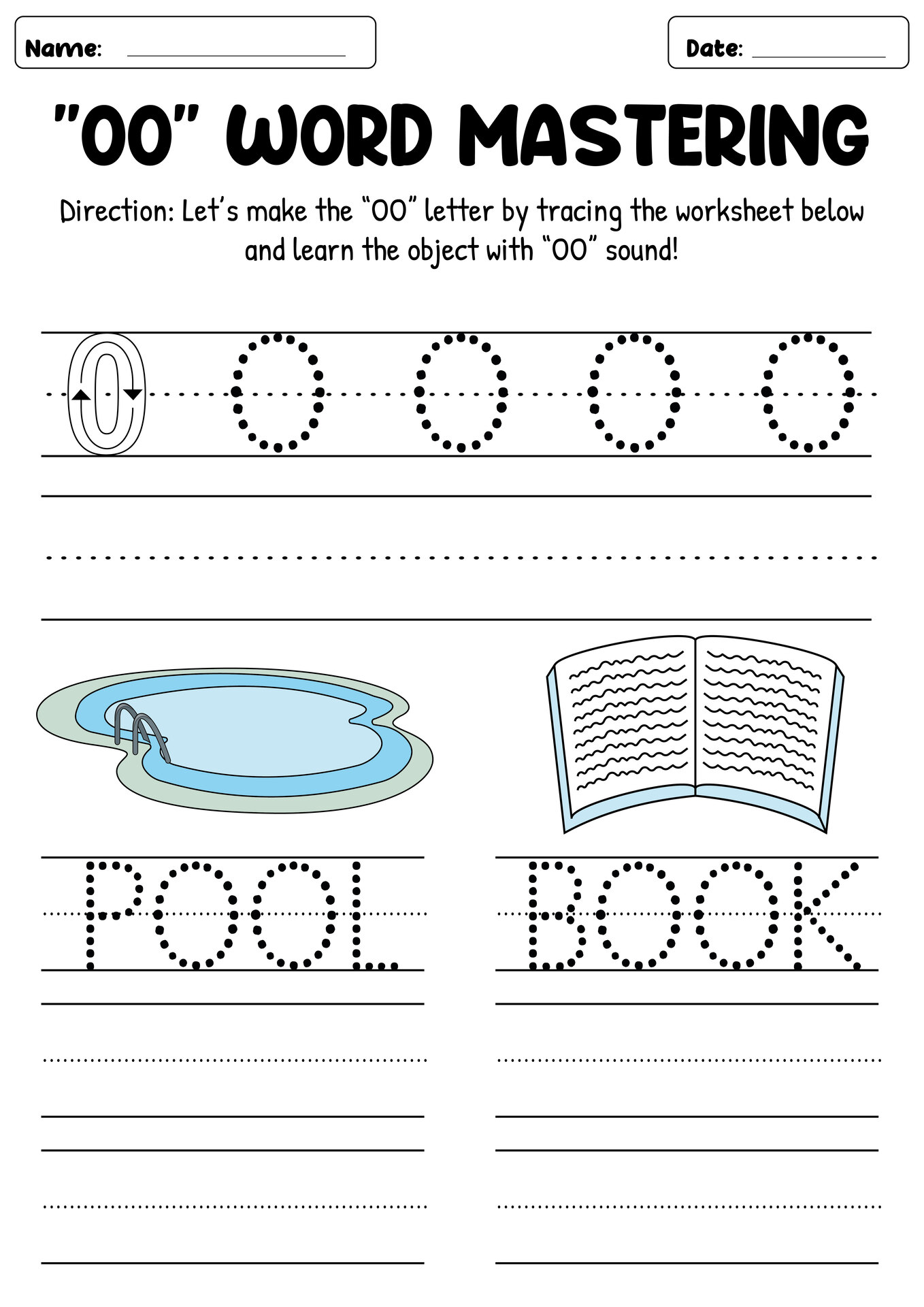 Mastering Oo Sounds Phonics Worksheet