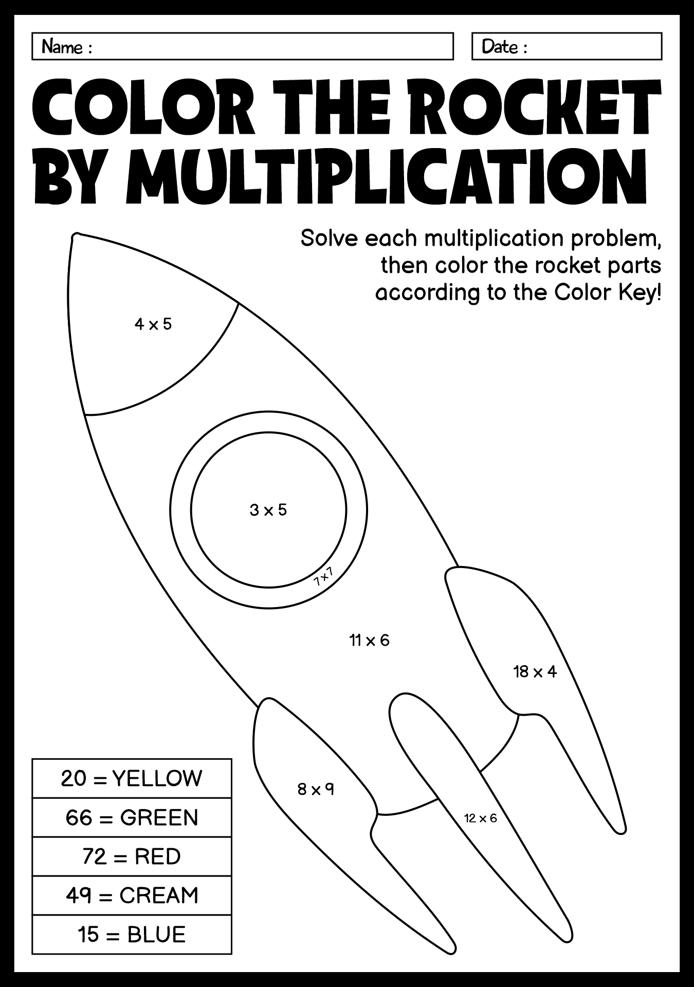 Math Coloring Puzzles for Seventh Grade Students