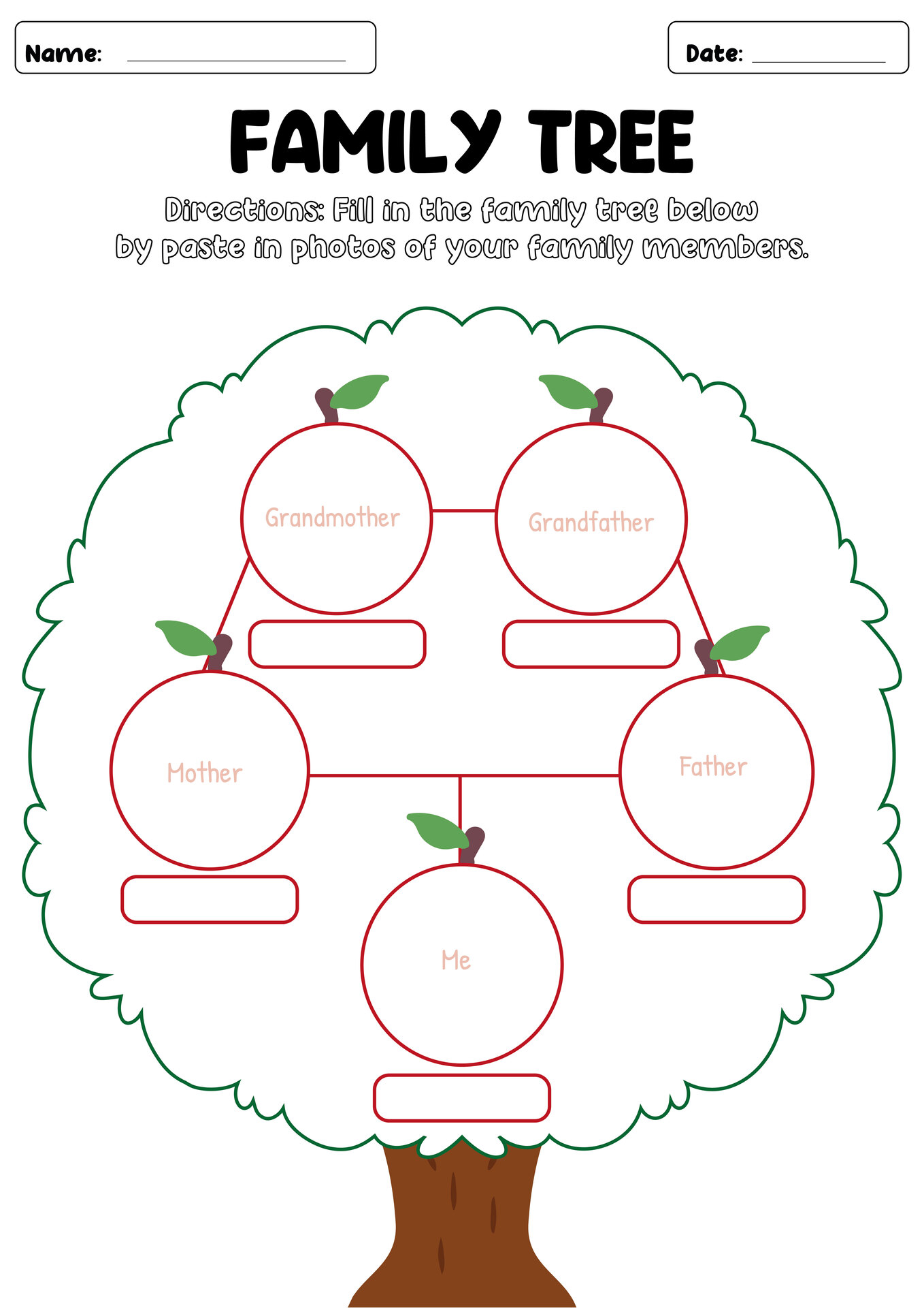 My Family Tree and Friendship Map Activity Sheets