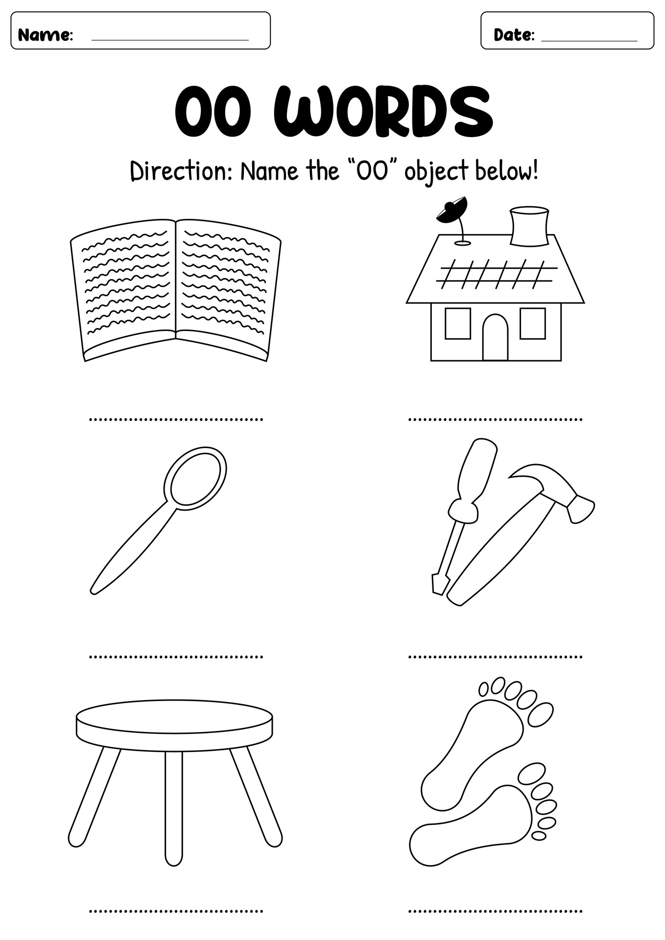 Oo Words Phonics Writing Worksheet