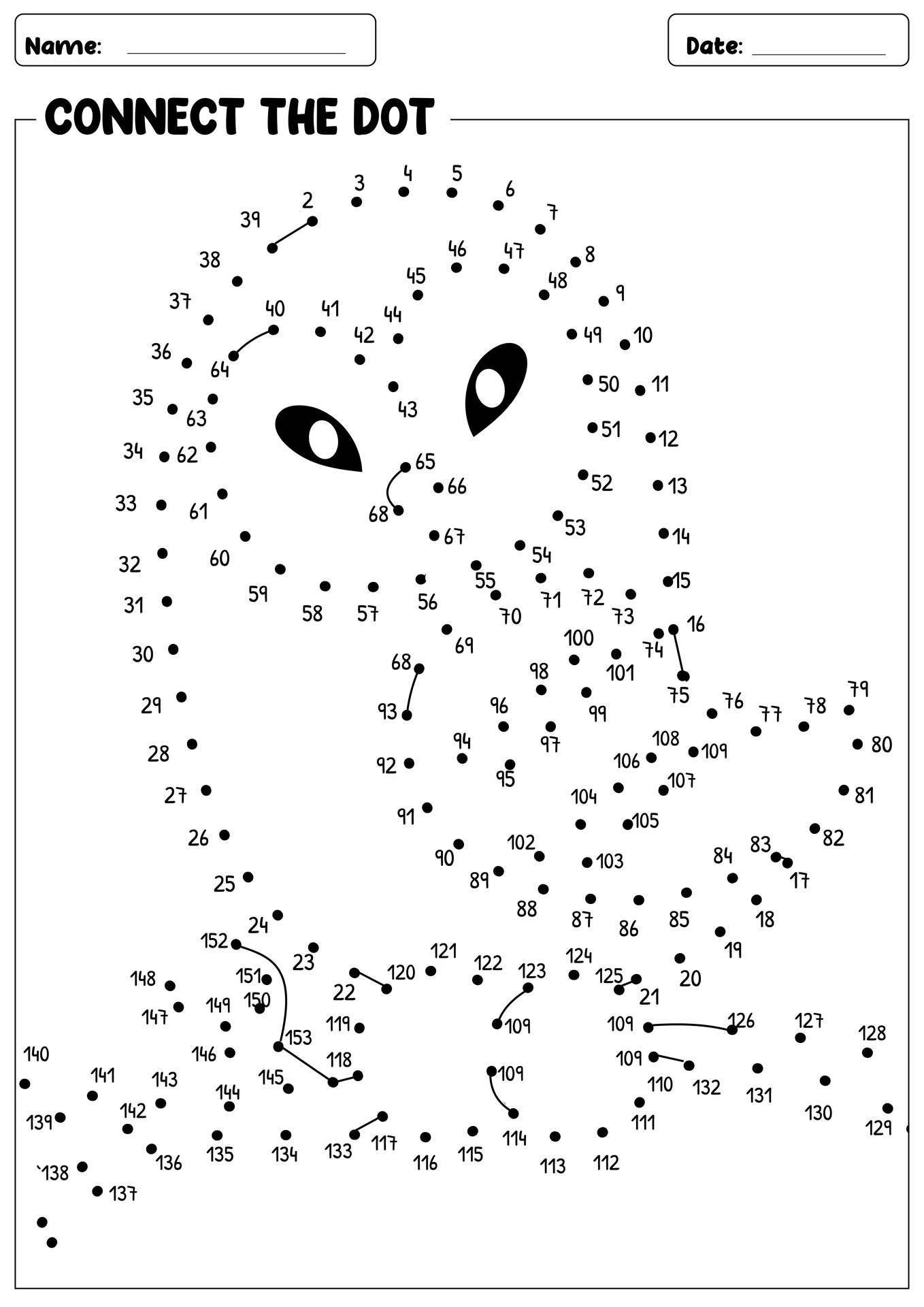 Owl Dot-to-Dot Advanced Level Worksheets