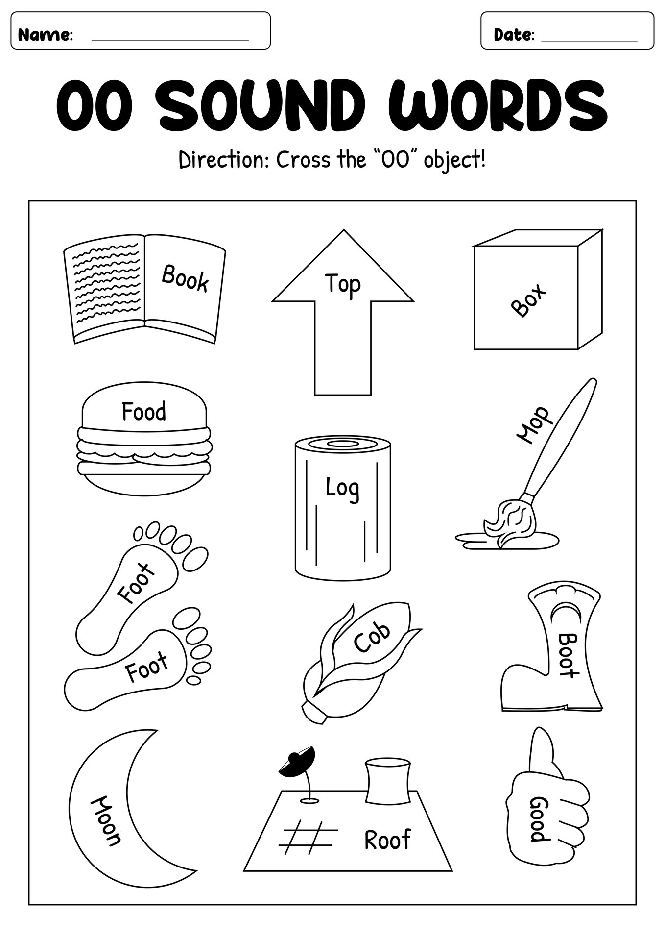 Phonics Oo Sound Activity Worksheet