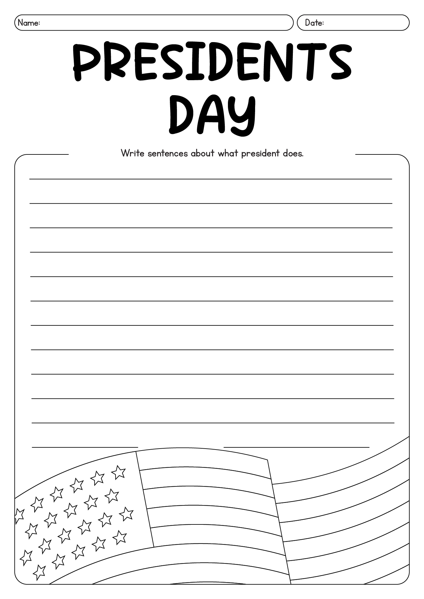 Presidents Day Kindergarten Activity Sheets