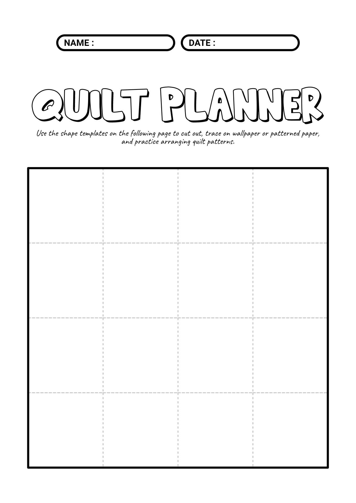 Printable Quilting Planning Worksheets