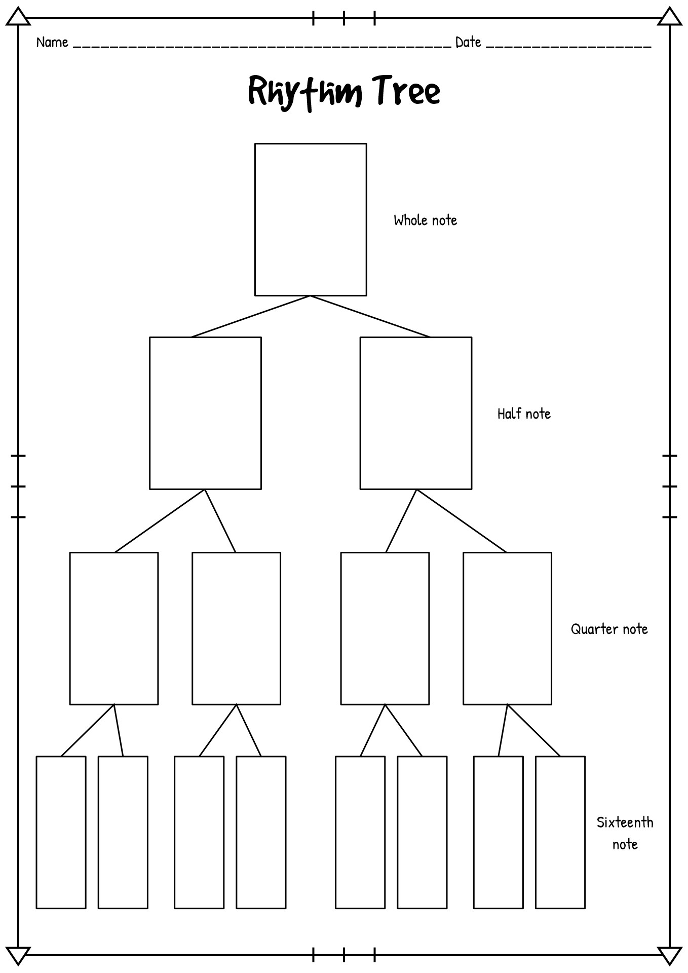 Printable Rhythm Tree Worksheet