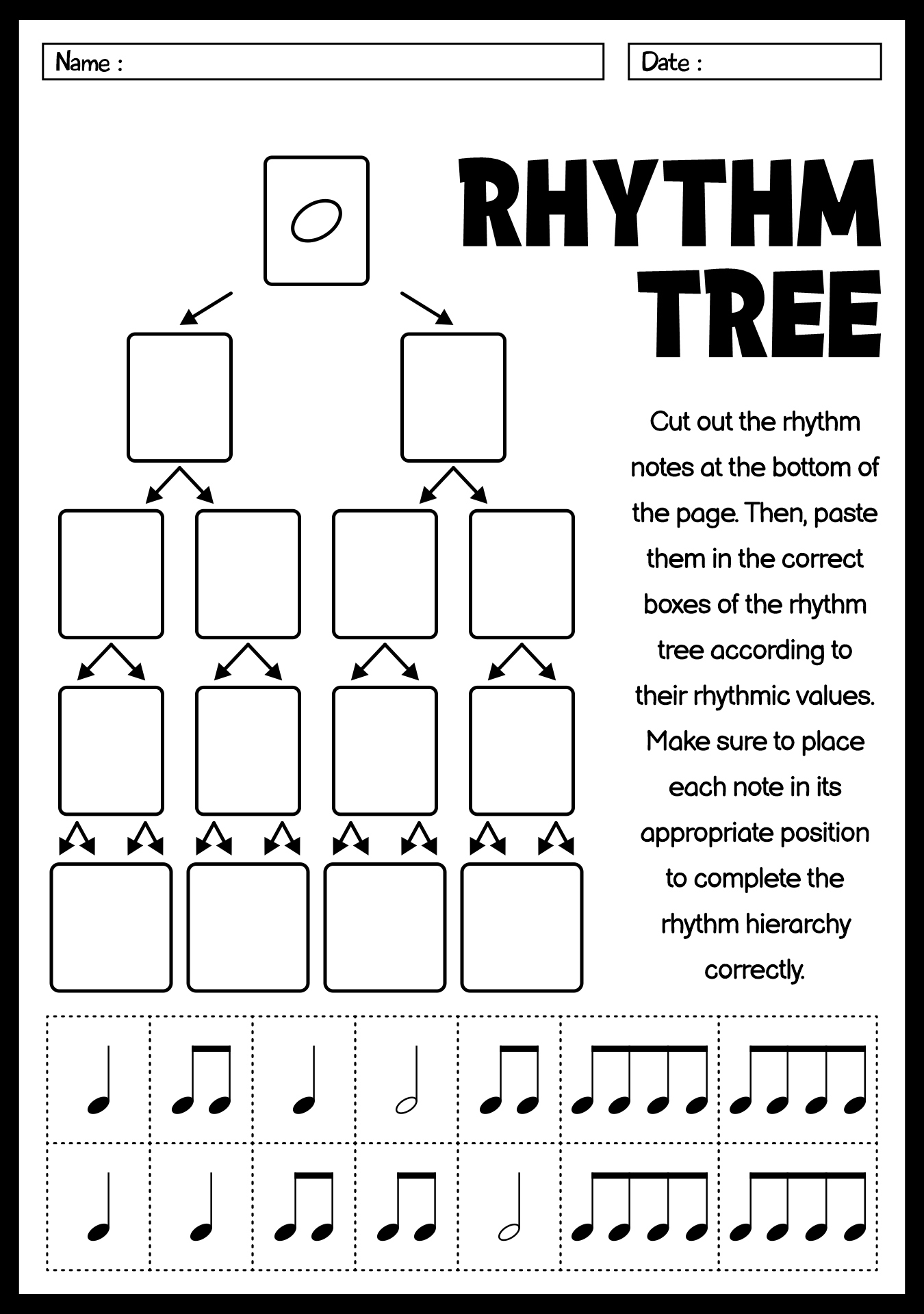 Rhythm Tree Worksheet with Answers