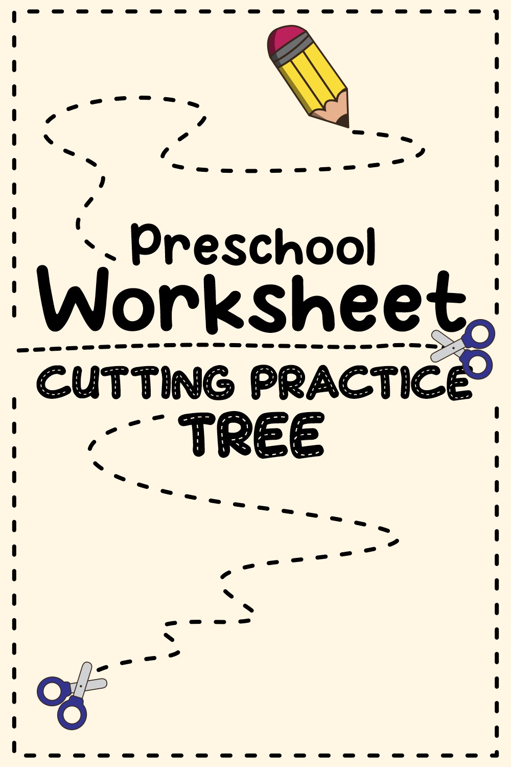Preschool Worksheets Cutting Practice Tree