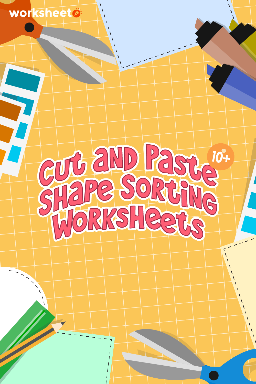 Cut and Paste Shape Sorting Worksheets