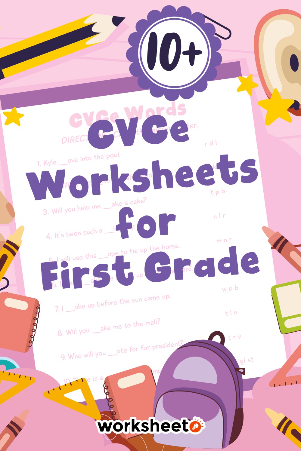 CVCe Worksheets for First Grade