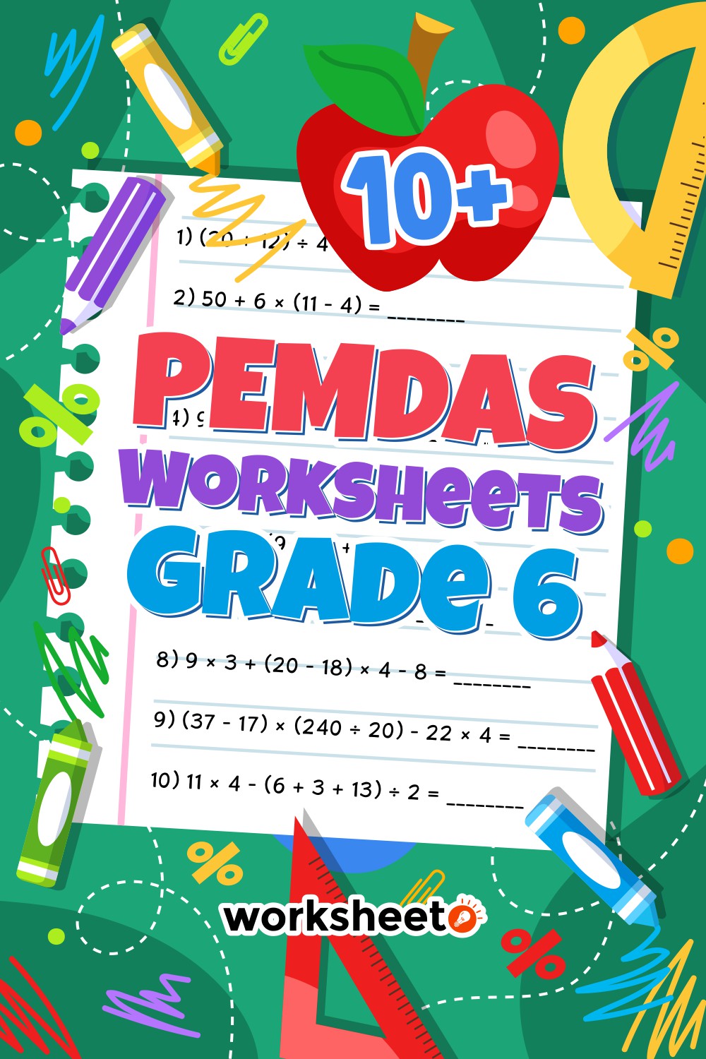 14 Images of PEMDAS Worksheets Grade 6